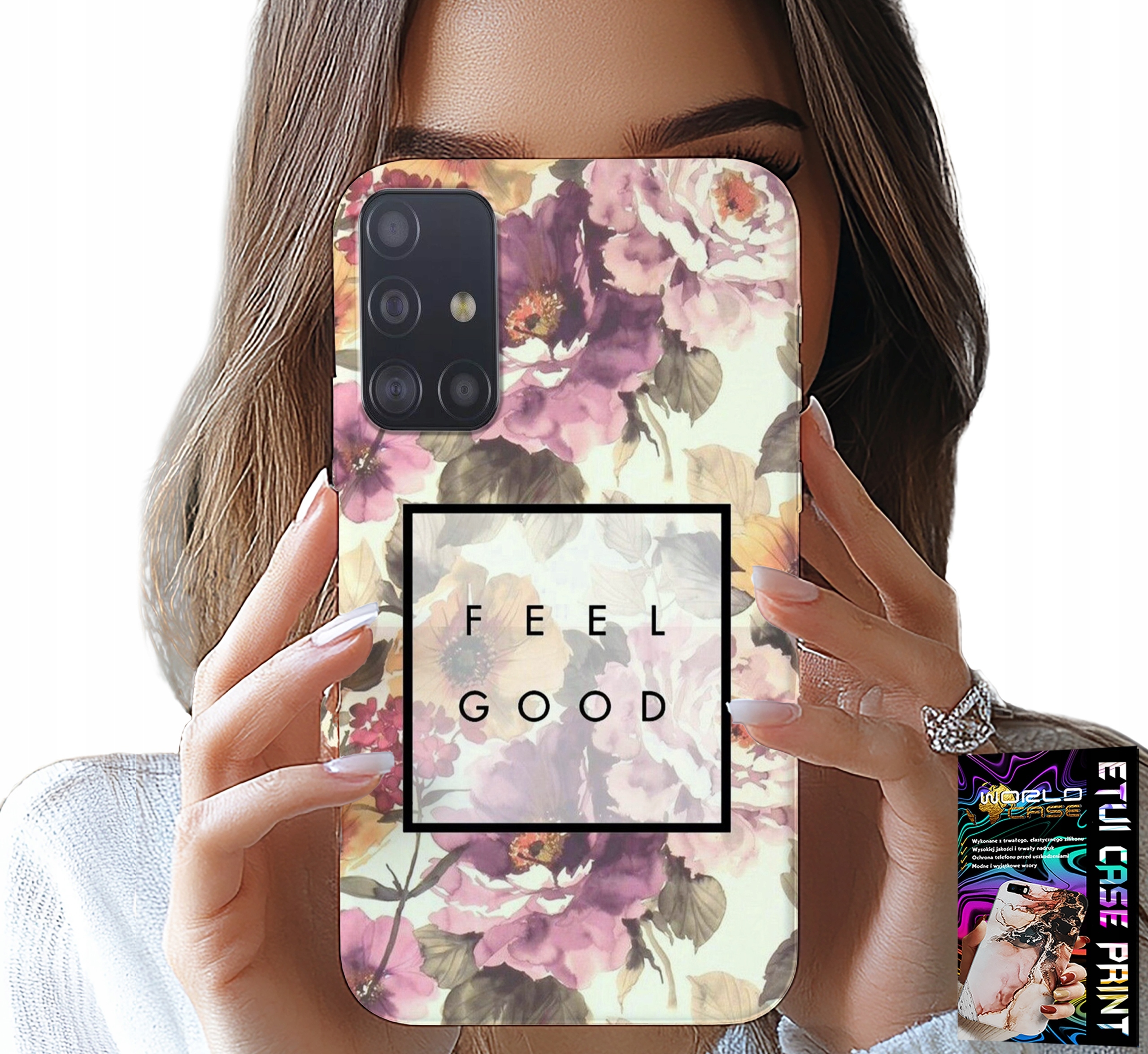 ETUI DO SAMSUNG GALAXY M31S - KWIATISTY WZÓR, MODNE DAMSKIE + SZKŁO