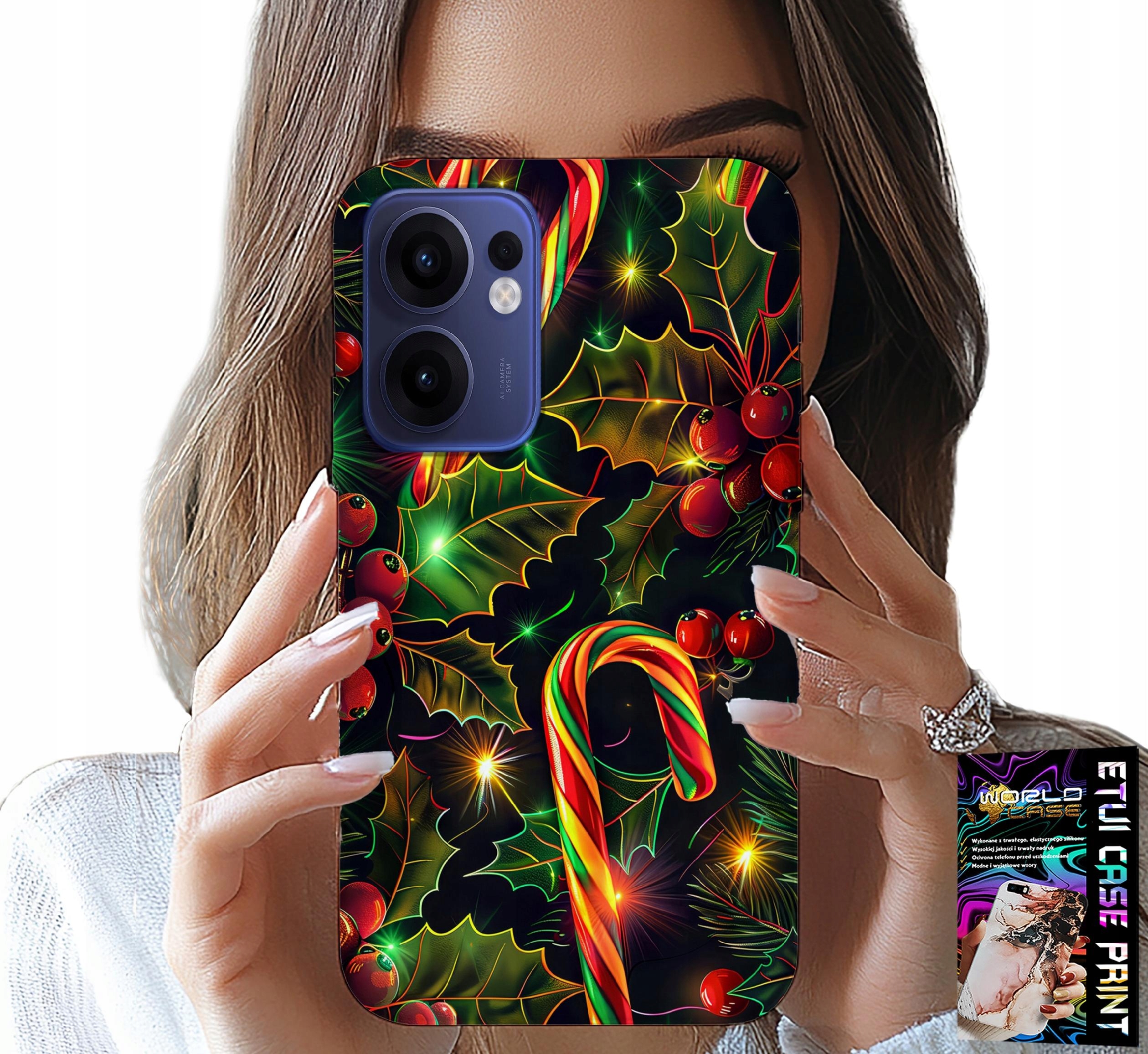 ETUI DO OPPO FIND X5 LITE - LASKA CUKROWA, JEMIOŁA, CHOINKA + SZKŁO