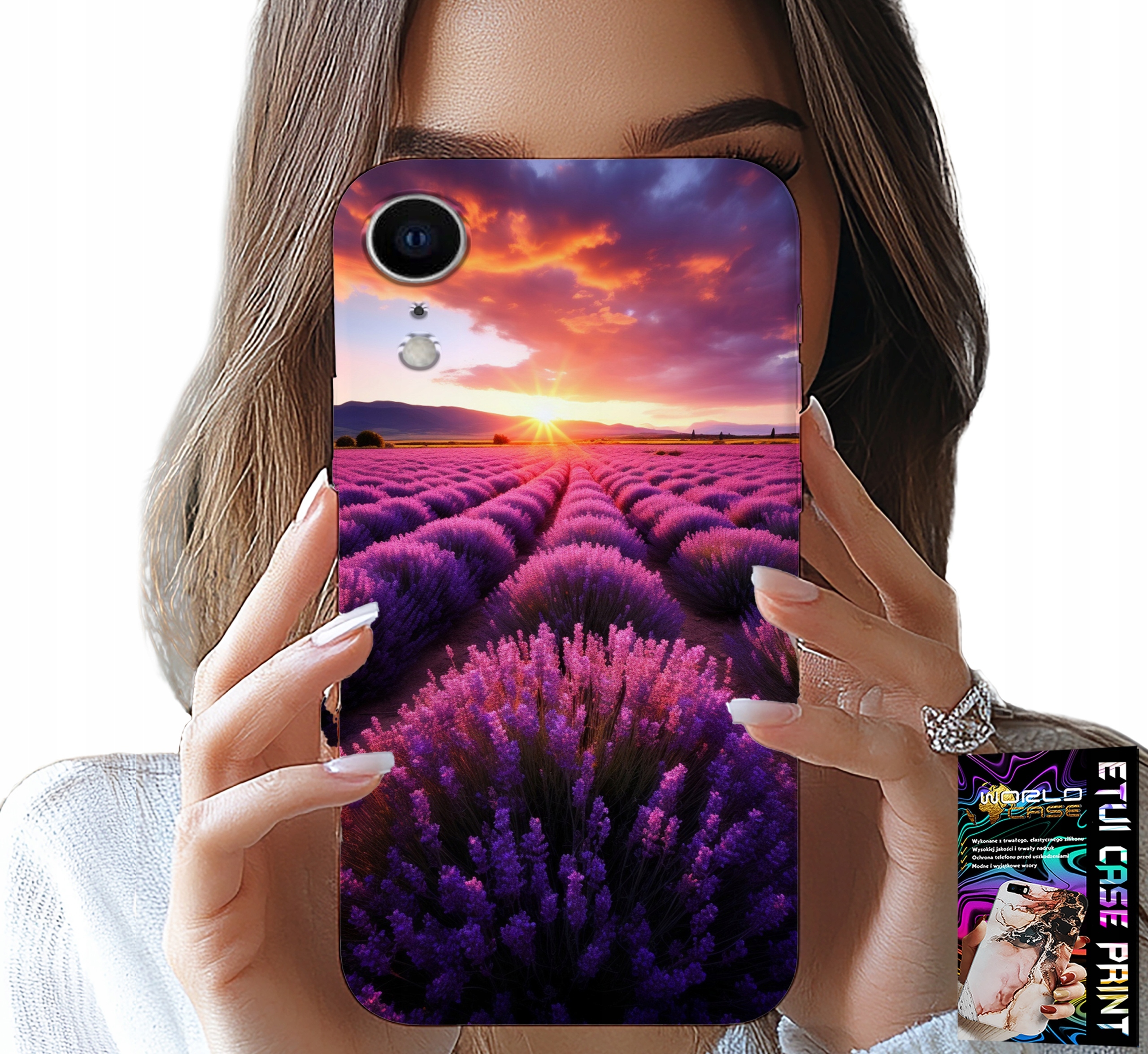 ETUI DO IPHONE XR - POLE LAWENDY, PIĘKNE KRAJOBRAZY, WZORY