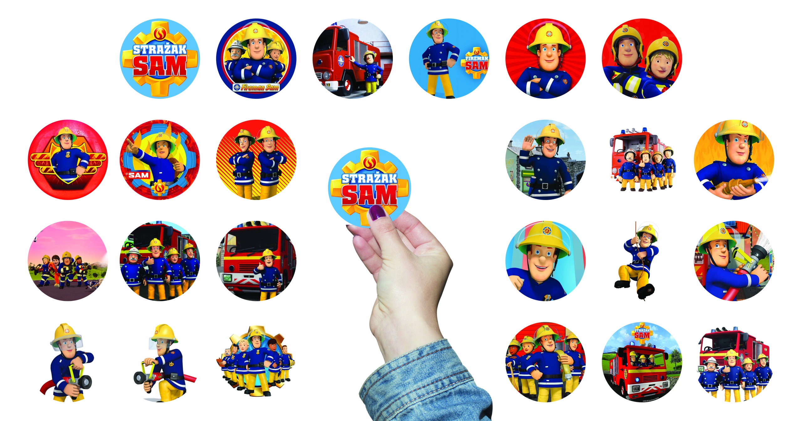 NAKLEJKI NA ZESZYT NALEPKA Z POSTACIAMI KÓŁKO STRAŻAK SAM WZORY 23EL