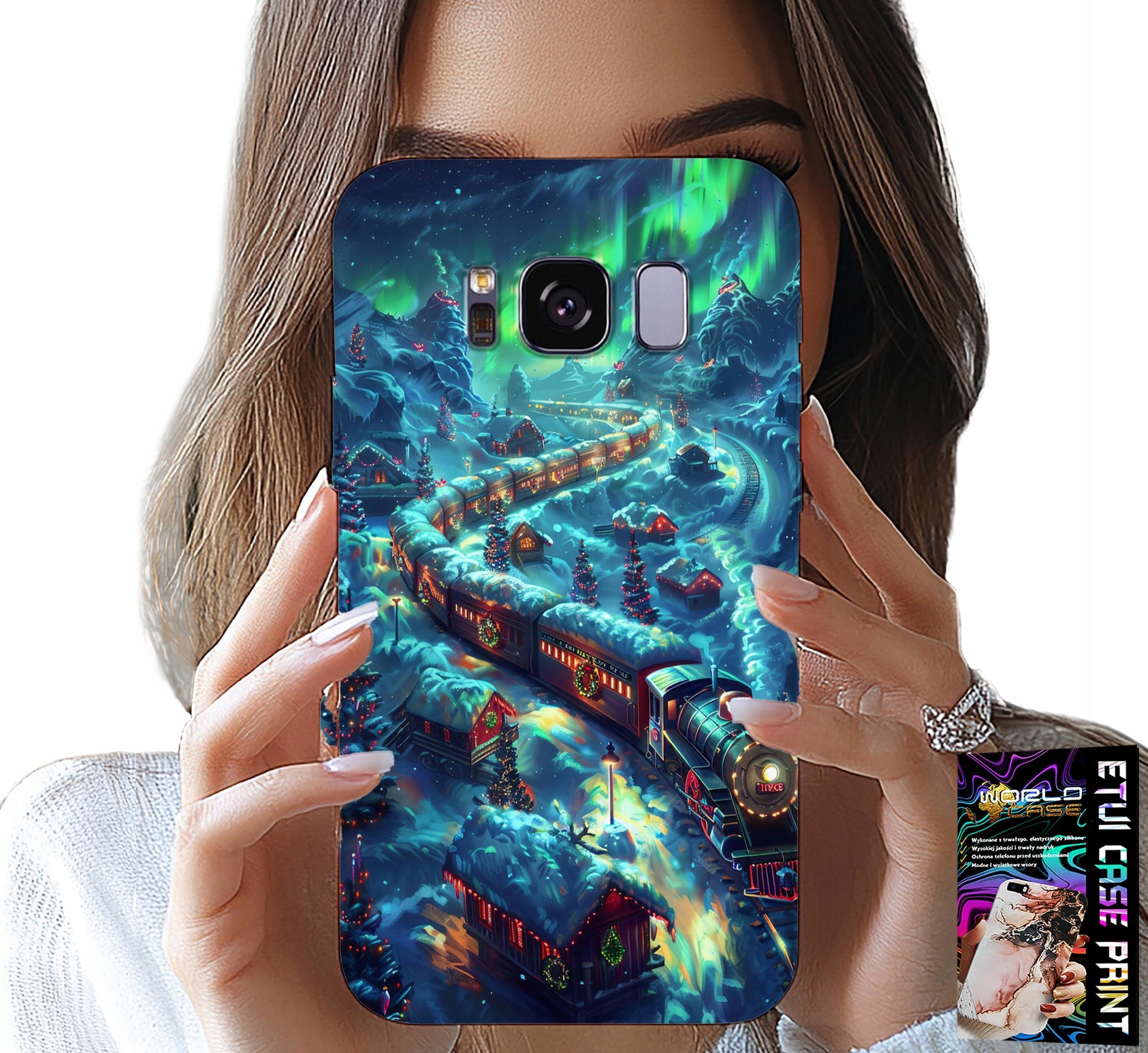 ETUI DO SAMSUNG GALAXY S8 - POCIĄG, EKSPRES ŚWIĄTECZNY WZORY + FOLIA