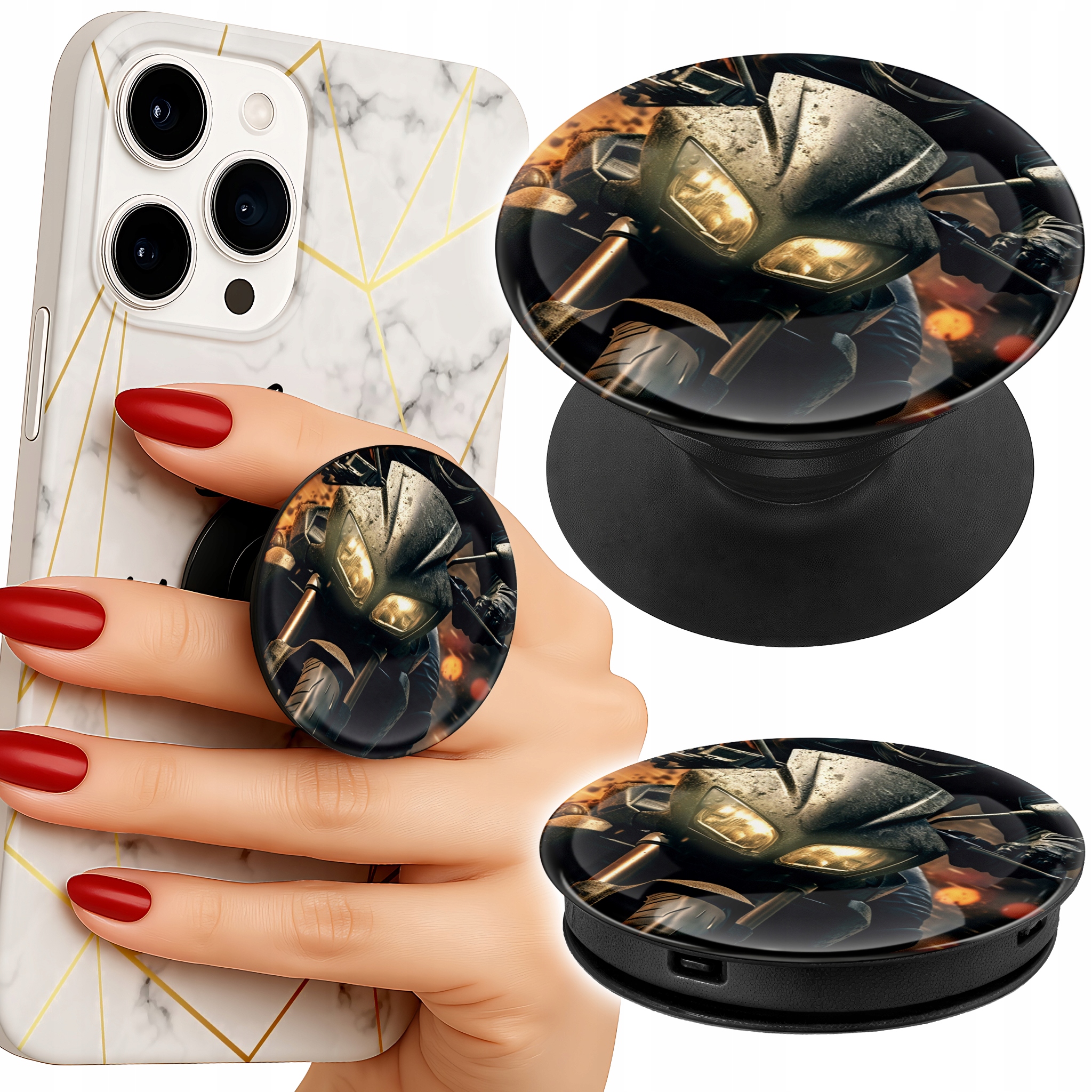 Uchwyt do telefonu Popsocket na palce/stojak MOTOR MOTOCYKLE FAN WZORY