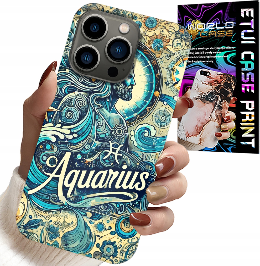 ETUI DO IPHONE 15 PRO MAX - ZNAK ZODIAKU, WODNIK, ASTRONOMIA PLECKI