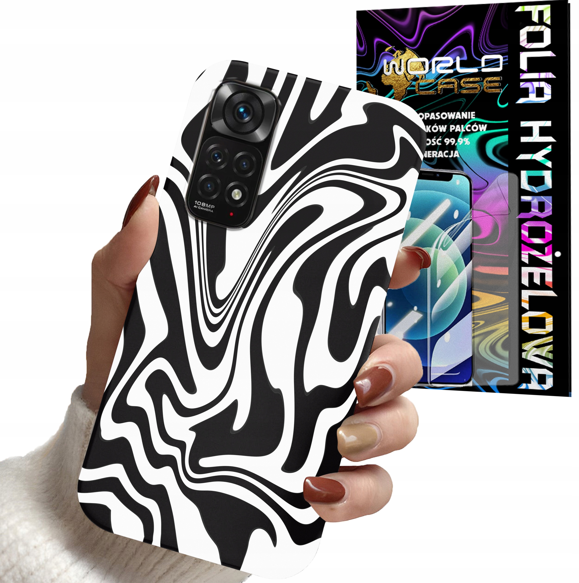 ETUI DO XIAOMI NOTE 11 11s - ABSTRAKCJA ZEBRA MODNE DLA KOBIET + FOLIA