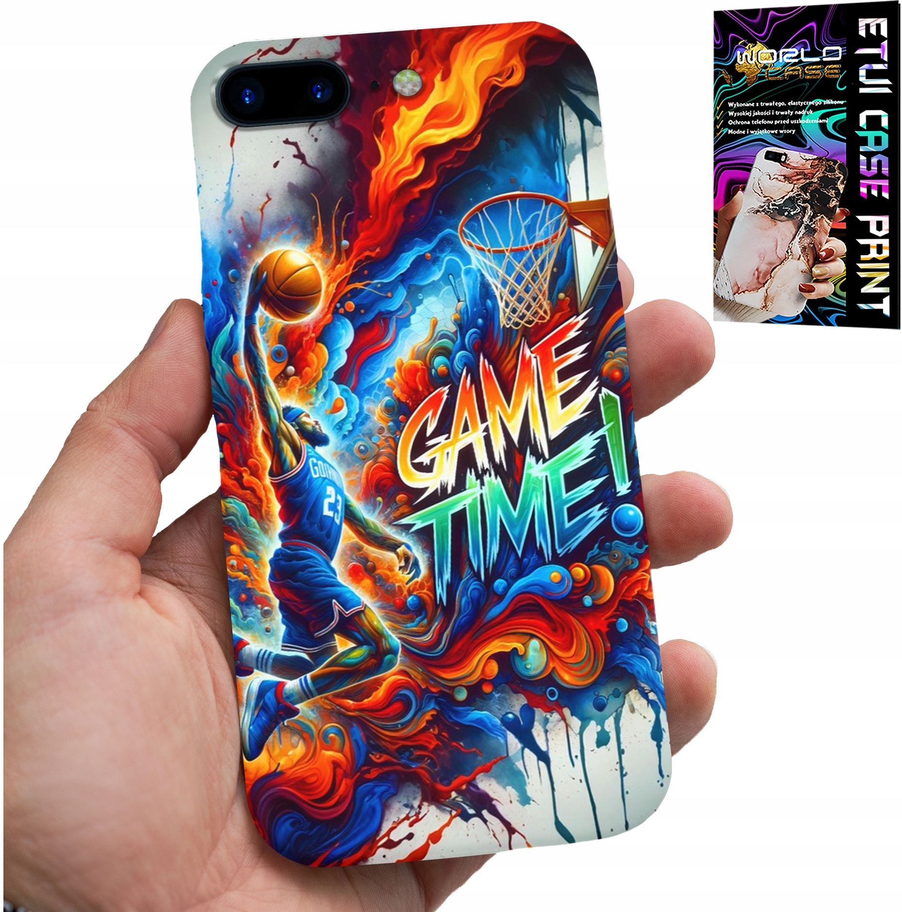 ETUI DO IPHONE ( 7 PLUS ) - KOSZYKÓWKA NBA GAME TIME, CASE + SZKŁO