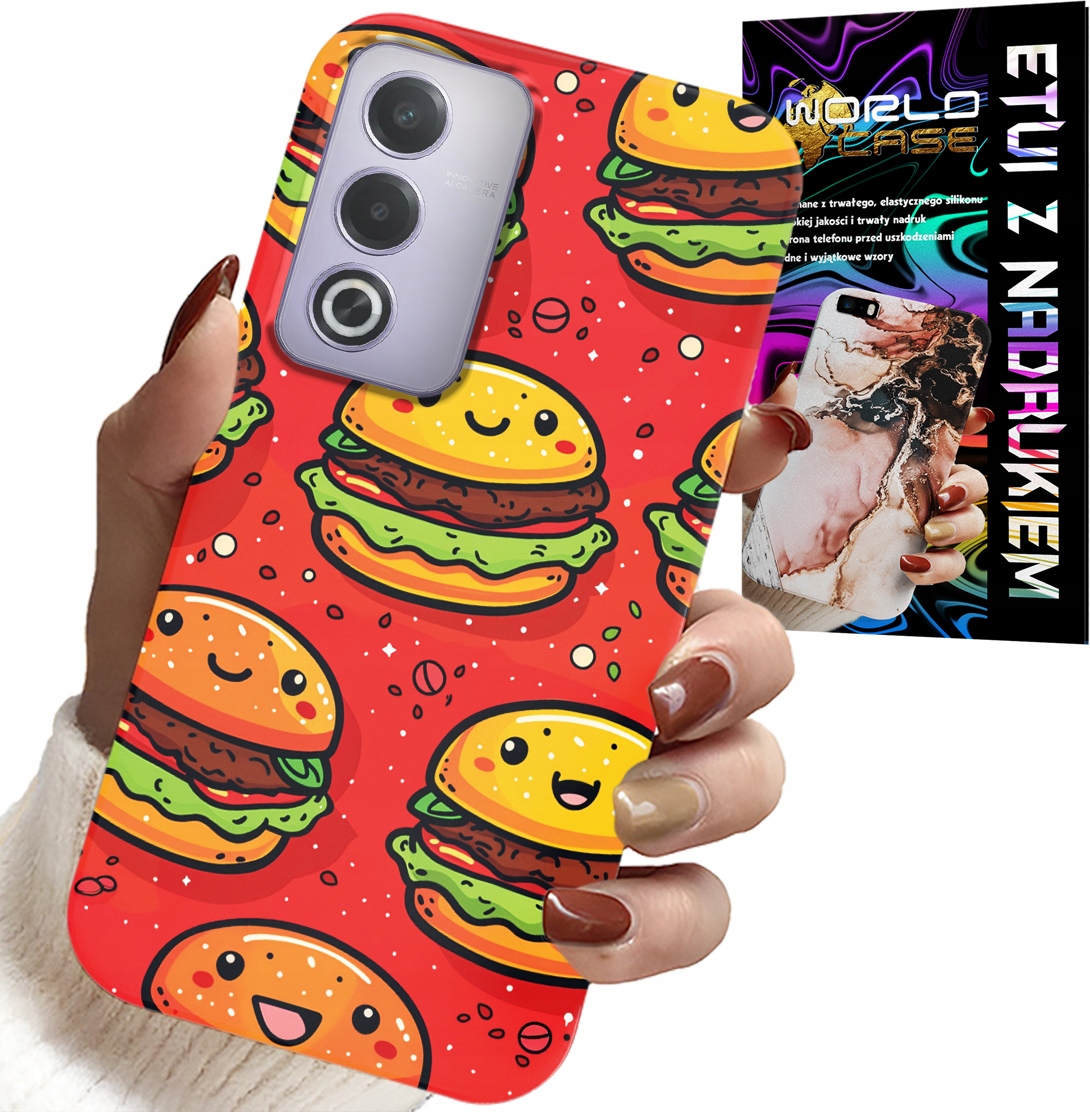 ETUI DO OPPO A80 5G - SŁODKIE UŚMIECHNIĘTE BURGERY POKROWIEC