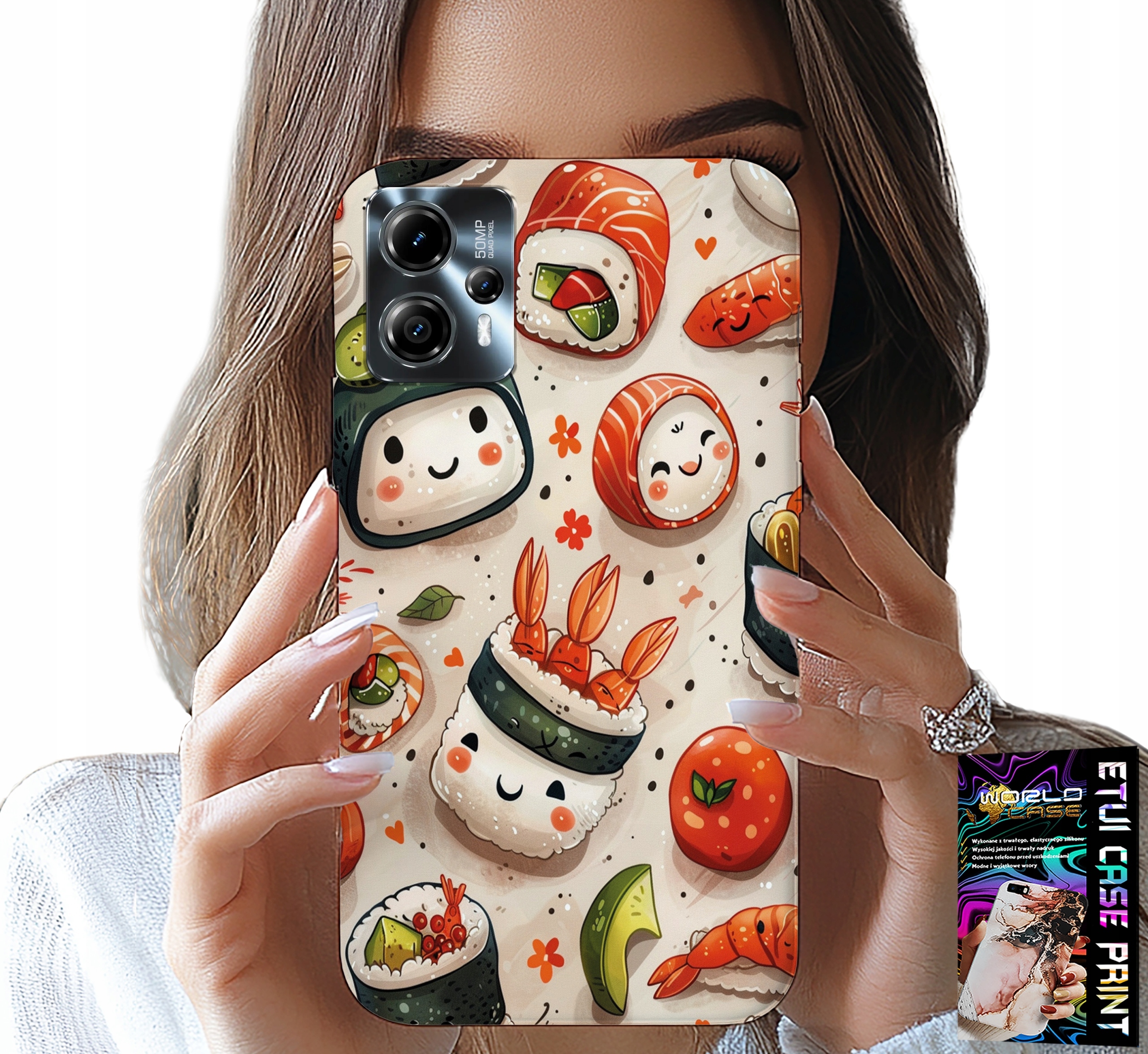 ETUI DO MOTOROLA G13 / G23 - SŁODKIE UŚMIECHNIĘTE SUSHI OBUDOWA CASE
