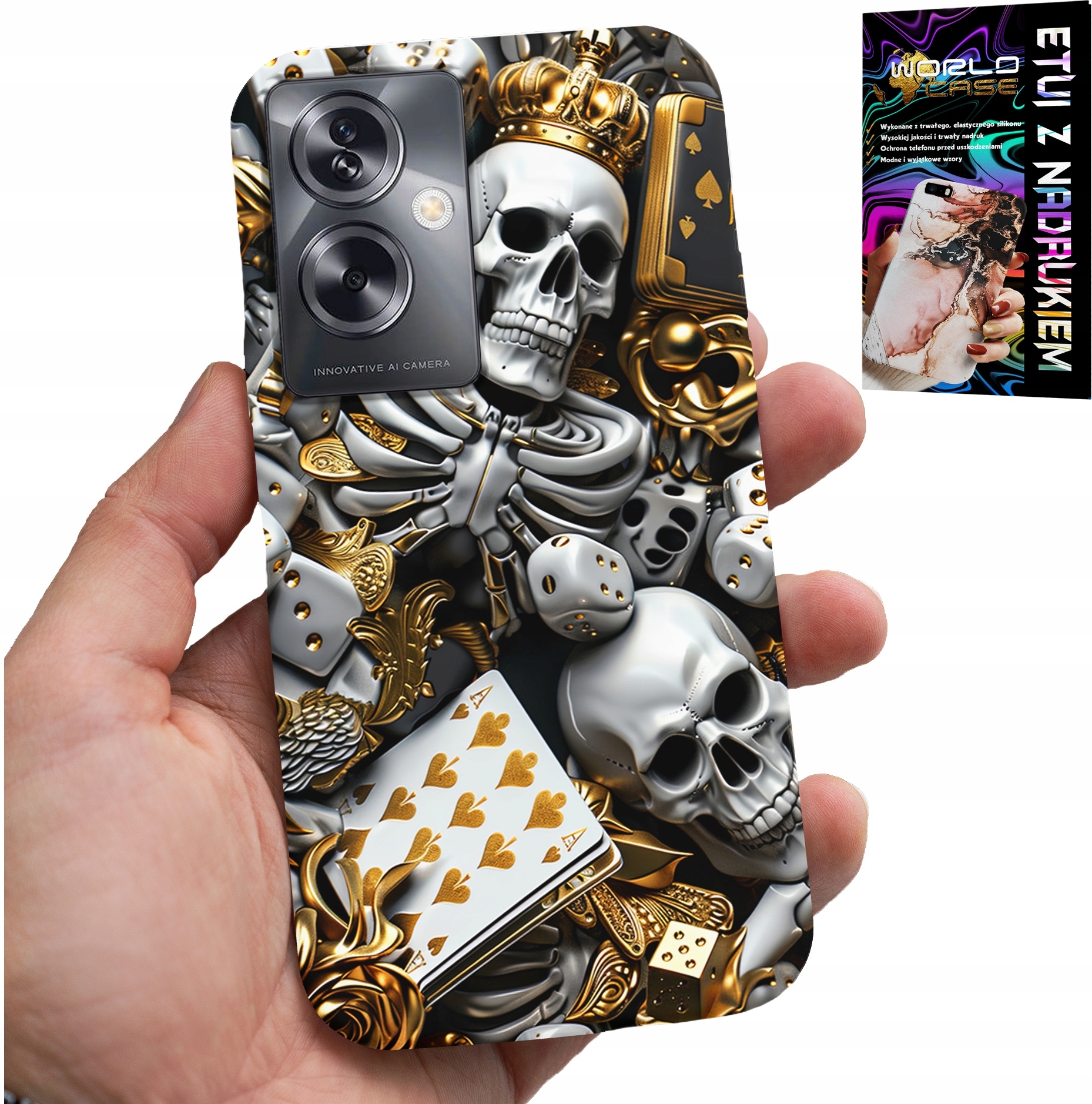 ETUI DO OPPO A79 5G - KRÓL POKER KOŚCI AS WZORY DLA MĘŻCZYZN