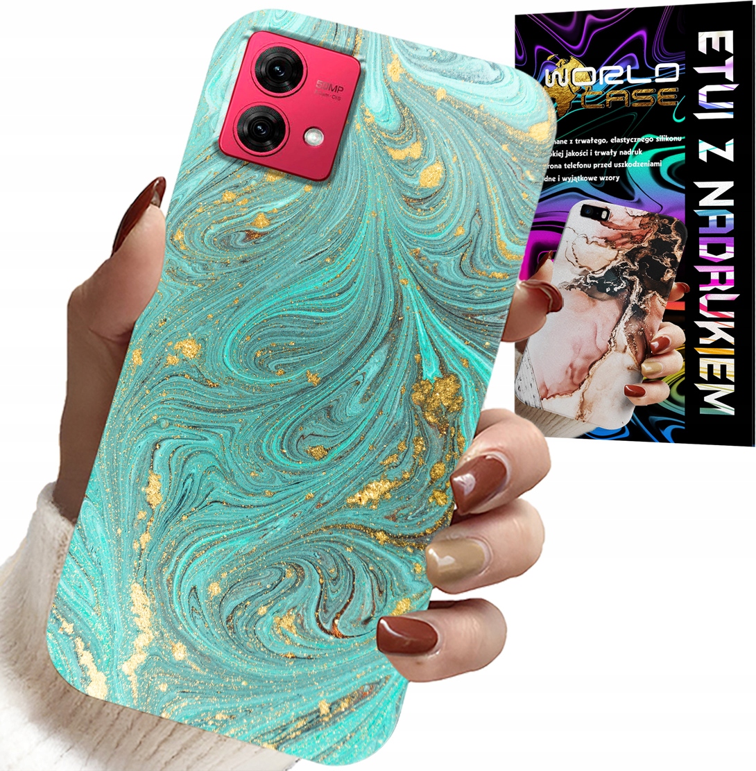 ETUI DO MOTOROLA EDGE 40 NEO - MARMURKOWE WZORY + FOLIA HYDROŻEL