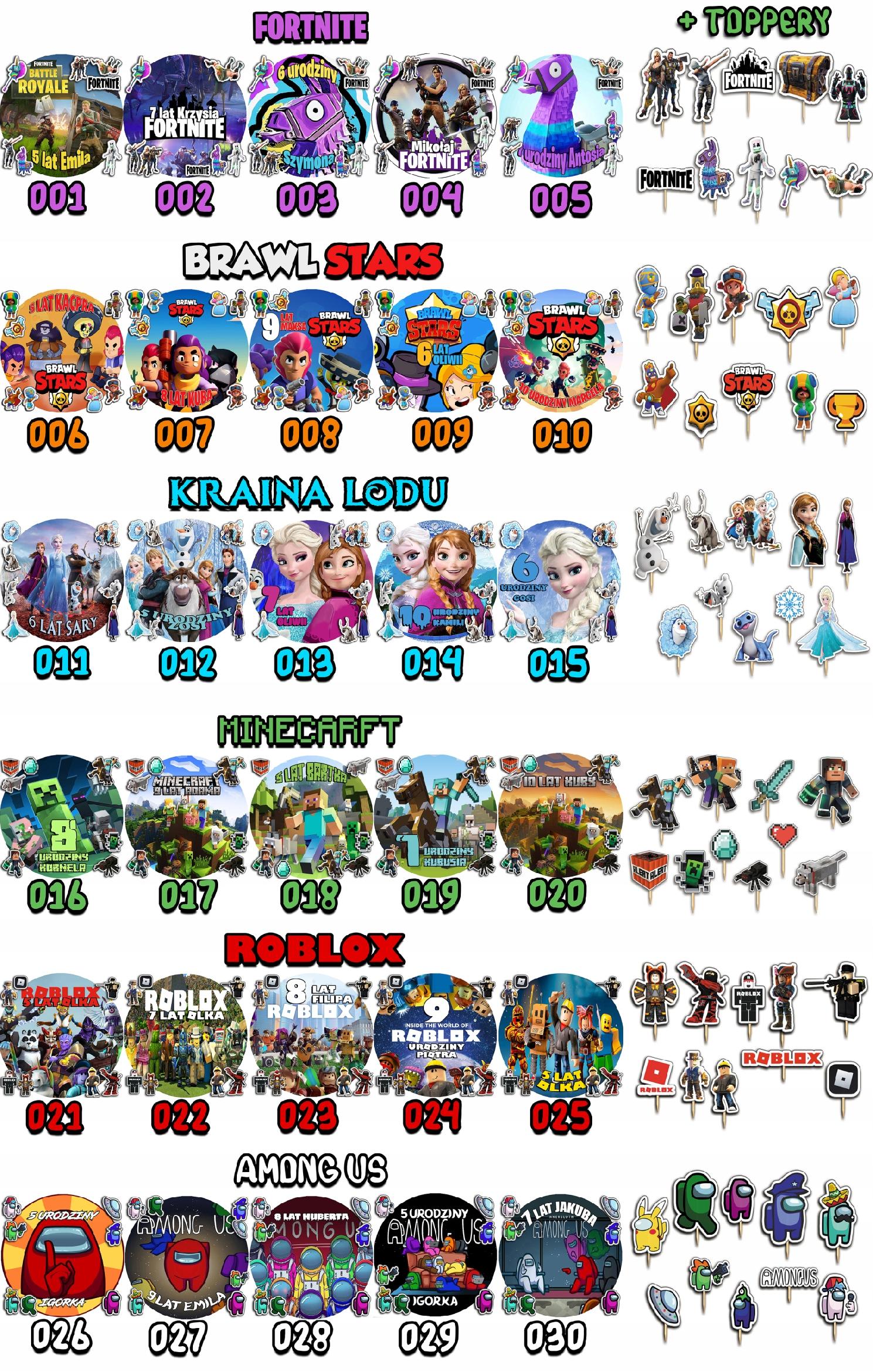 ZESTAW OPŁATEK NA TORT 20CM + TOPPERY - KURO.MI MELODY+ IMIĘ 15CM 18CM