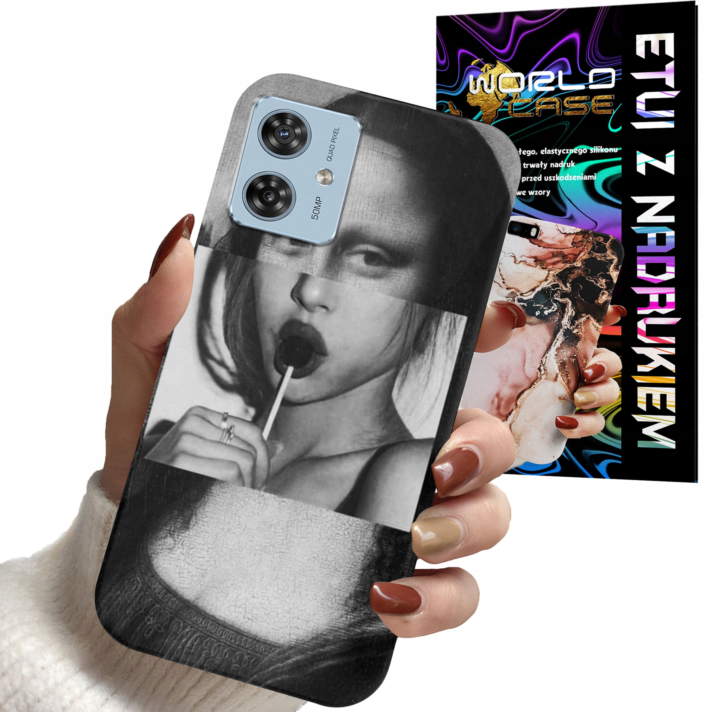 ETUI CASE DO MOTOROLA MOTO G55 - MONA LISA WZORY DLA KOBIET OBUDOWA