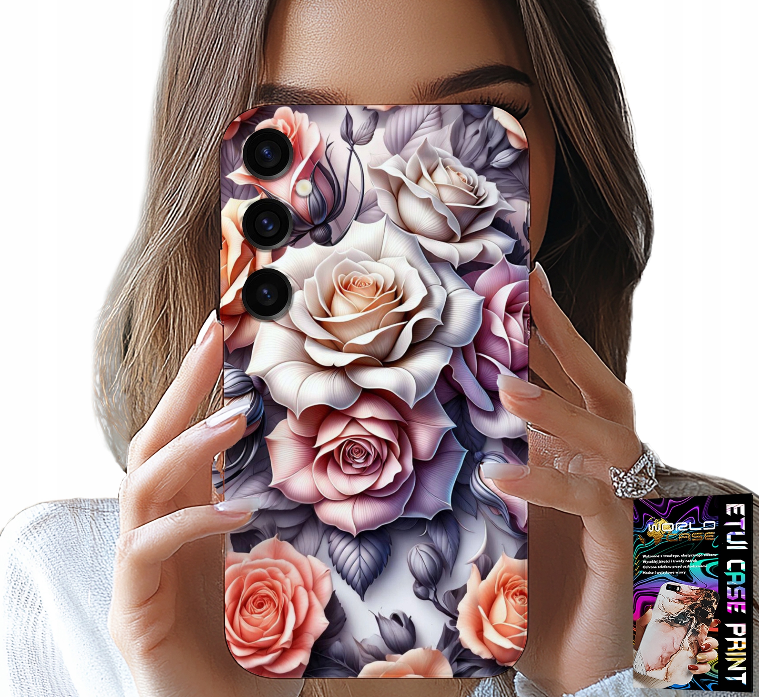 ETUI DO SAMSUNG GALAXY A05S - KWIECISTE WZORY RÓŻA RÓŻE KWIATKI CASE