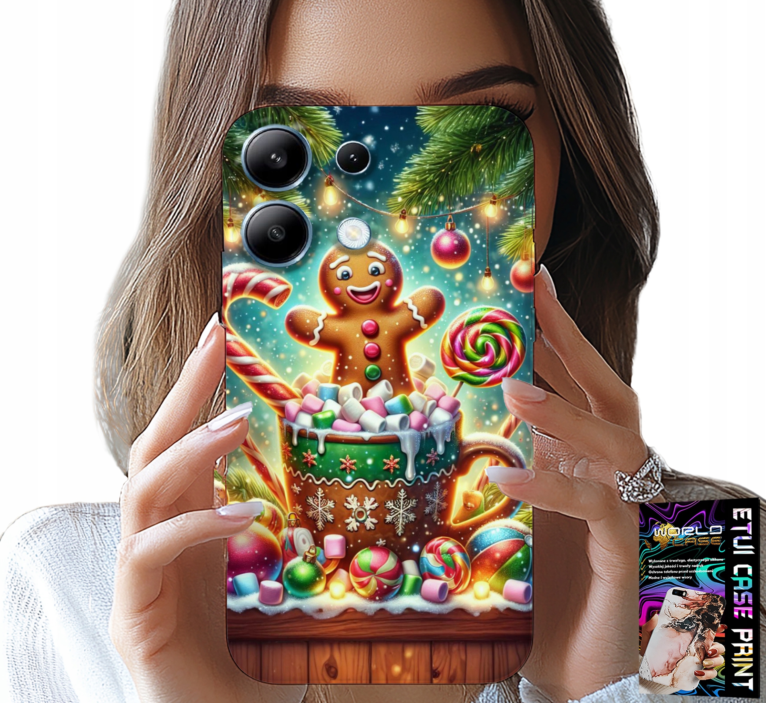 ETUI DO XIAOMI NOTE 13 5G - PIERNIK PIERNIKI ŚWIĄTECZNE WZORY +SZKŁO