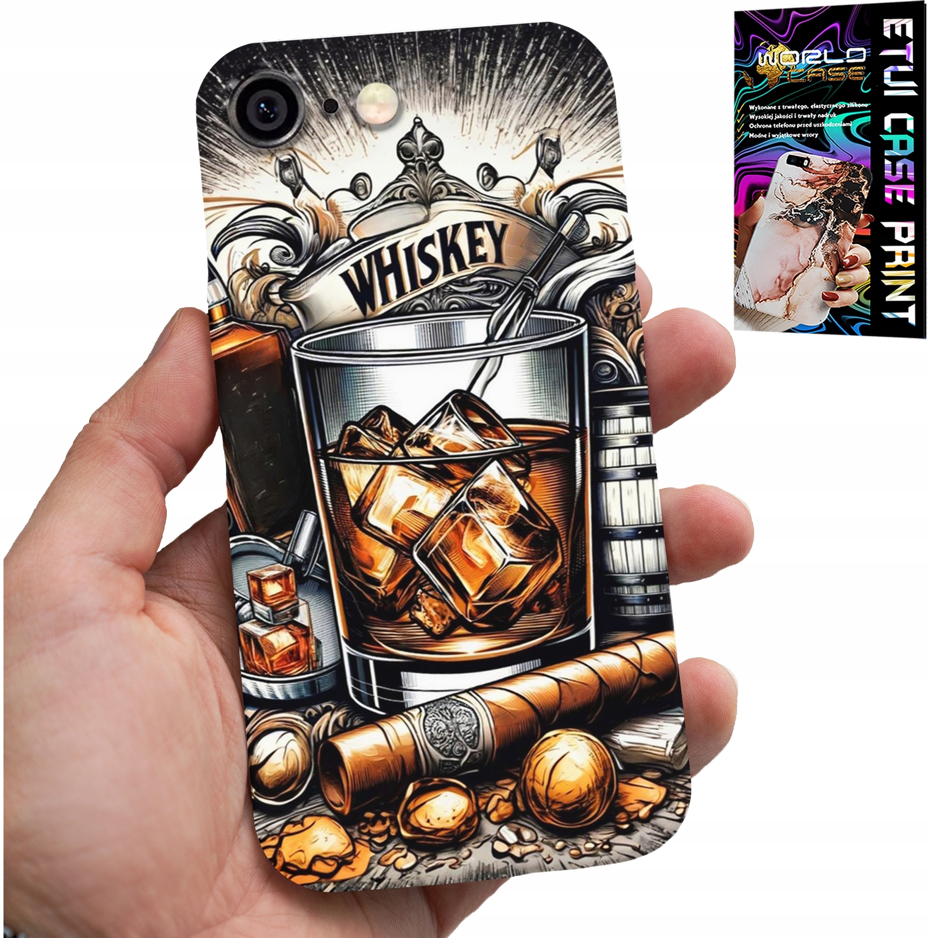 ETUI DO IPHONE 6 / 6S - WHISKY CYGARO WZORY DLA MĘŻCZYZN PLECKI