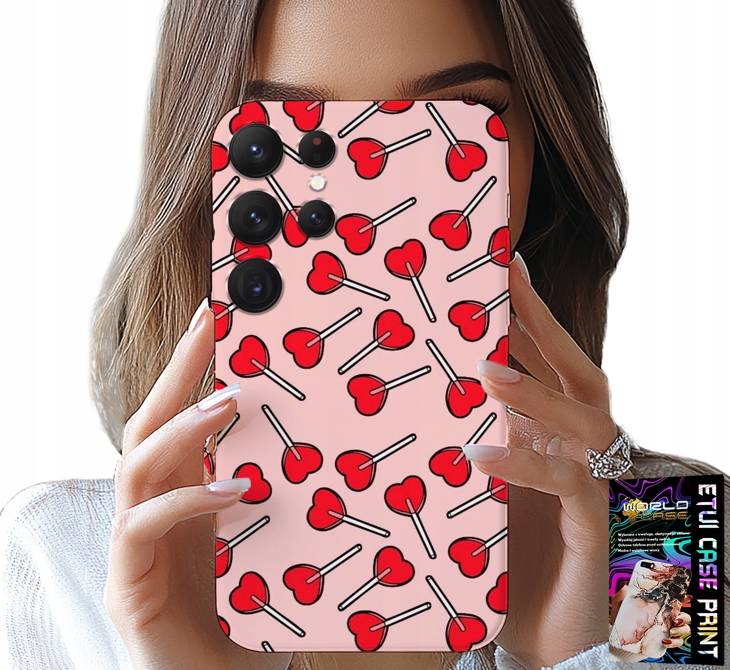 ETUI DO SAMSUNG GALAXY S22 Ultra - KOBIECE, MODNE WZORY LIZAKI W SERCA CASE