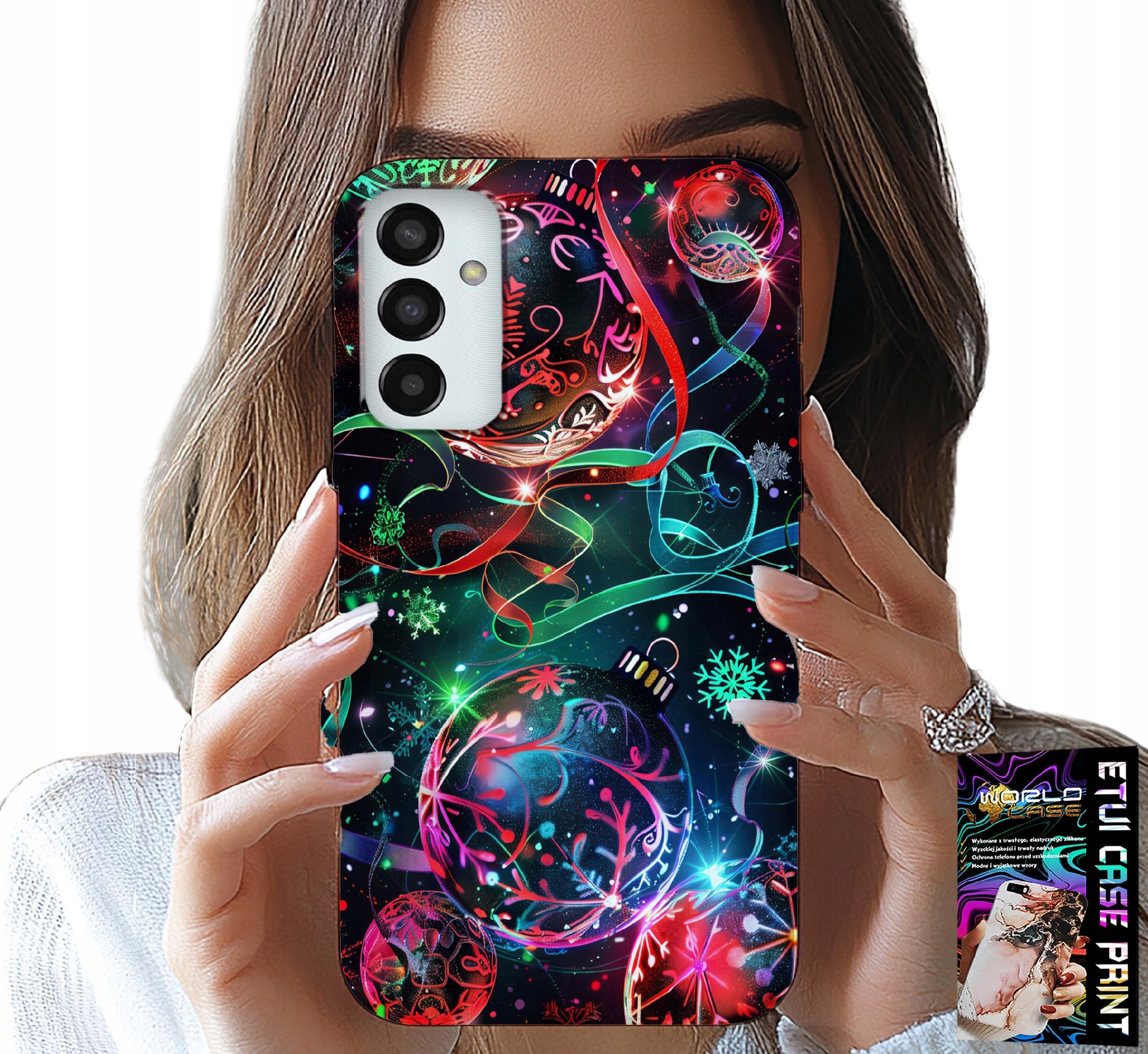 ETUI DO SAMSUNG GALAXY M23 - ŚWIĄTECZNE BOMBKI, CHOINKA, CASE + FOLIA