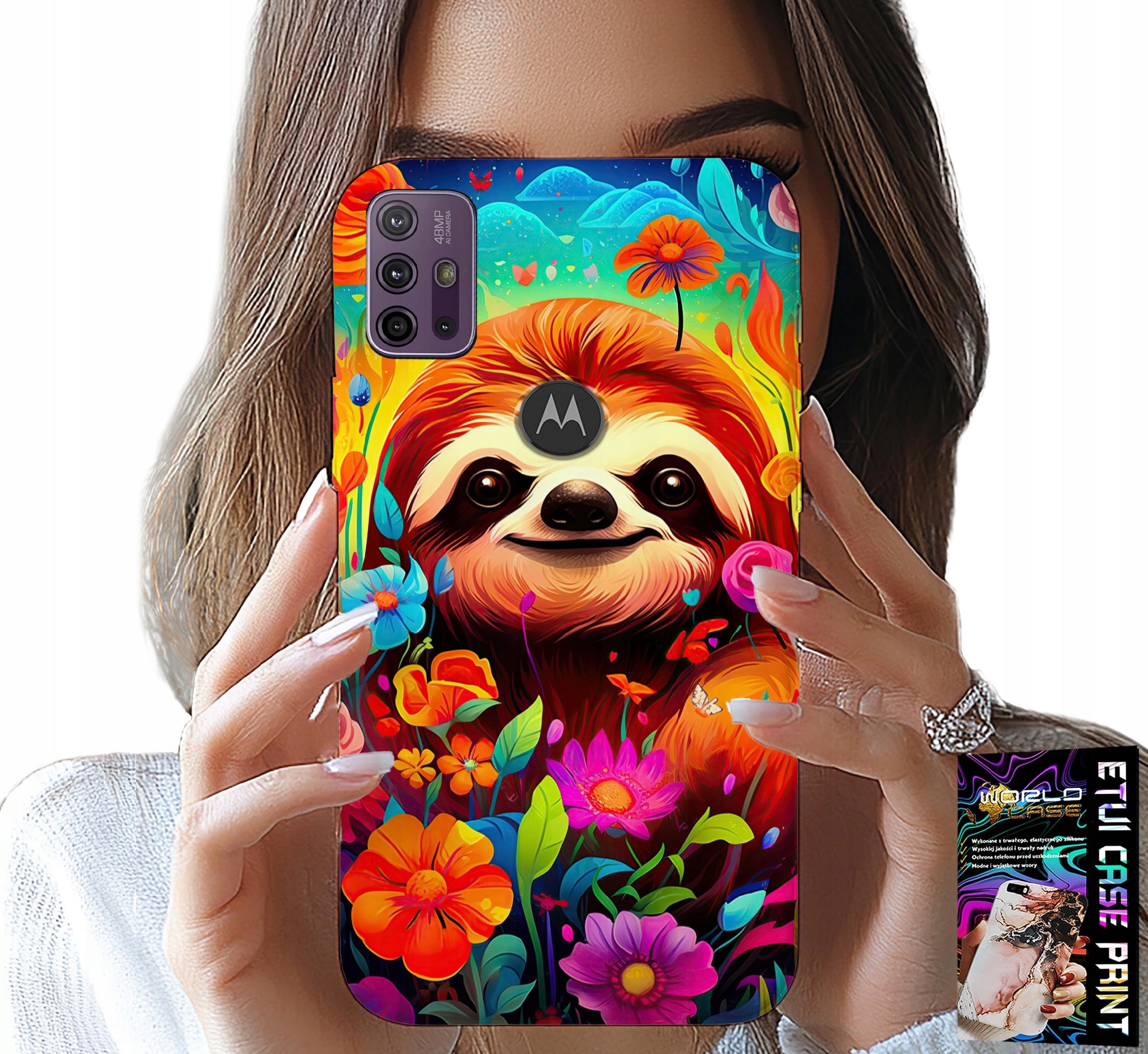ETUI DO MOTOROLA MOTO G10 POWER - KOLOROWE WZORY KOALA ZWIERZĘTA + SZKŁO