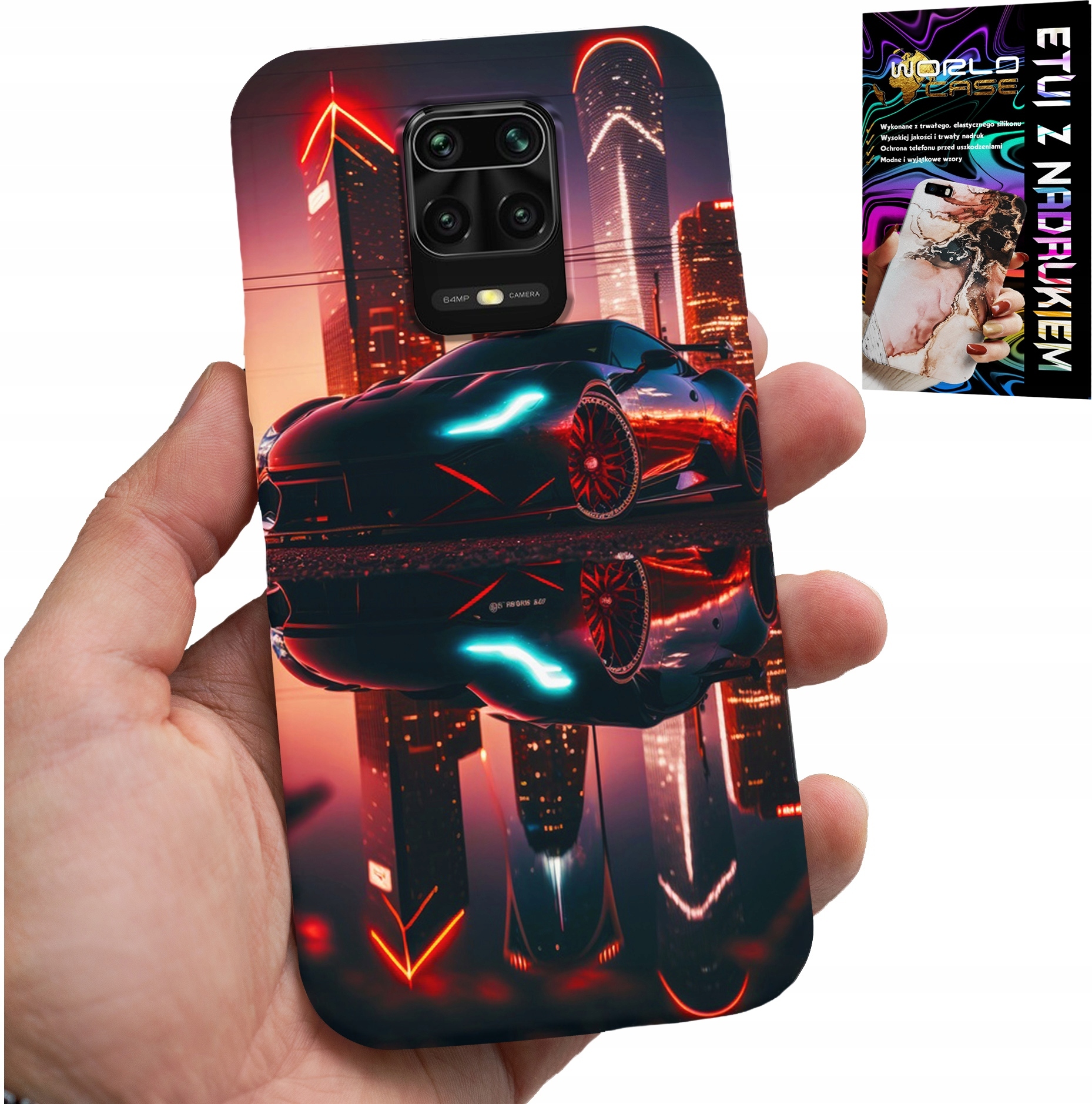 ETUI DO XIAOMI NOTE 9 PRO / 9S - SAMOCHODY FAN, WZORY DLA MĘŻCZYZN +FOLIA