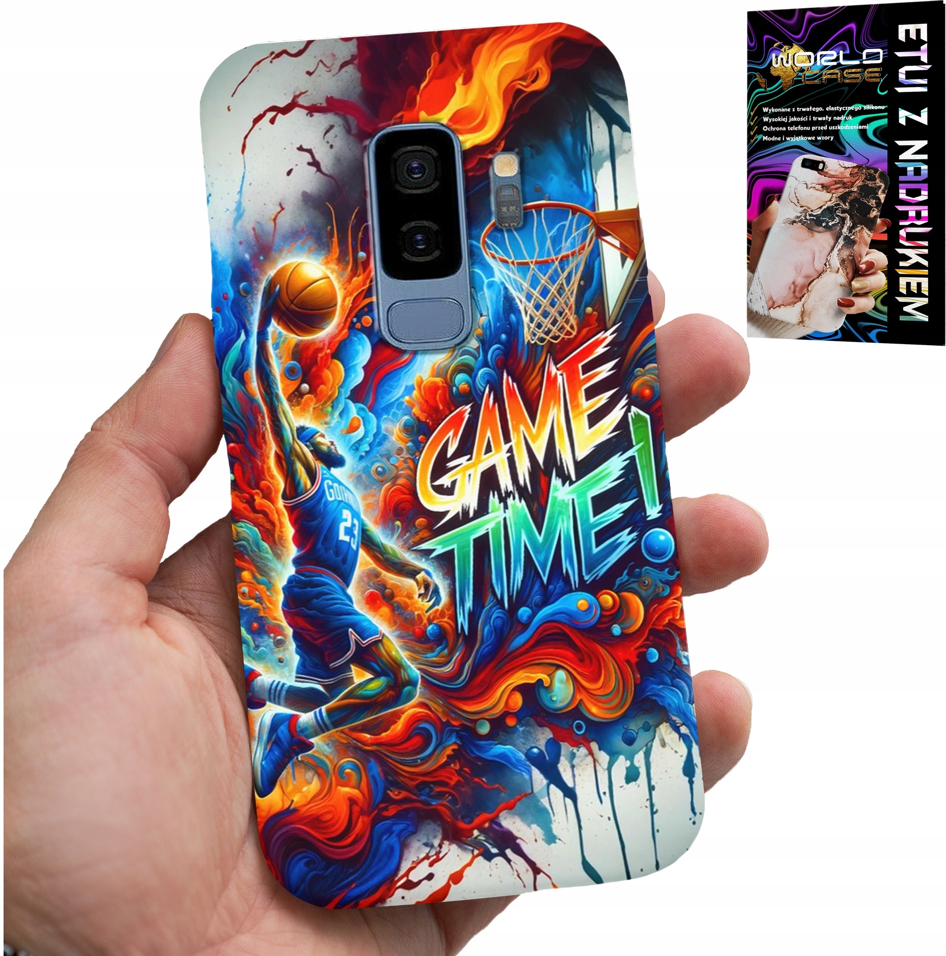 ETUI DO SAMSUNG GALAXY S9 PLUS - KOSZYKÓWKA NBA GAME TIME, CASE + FOLIA