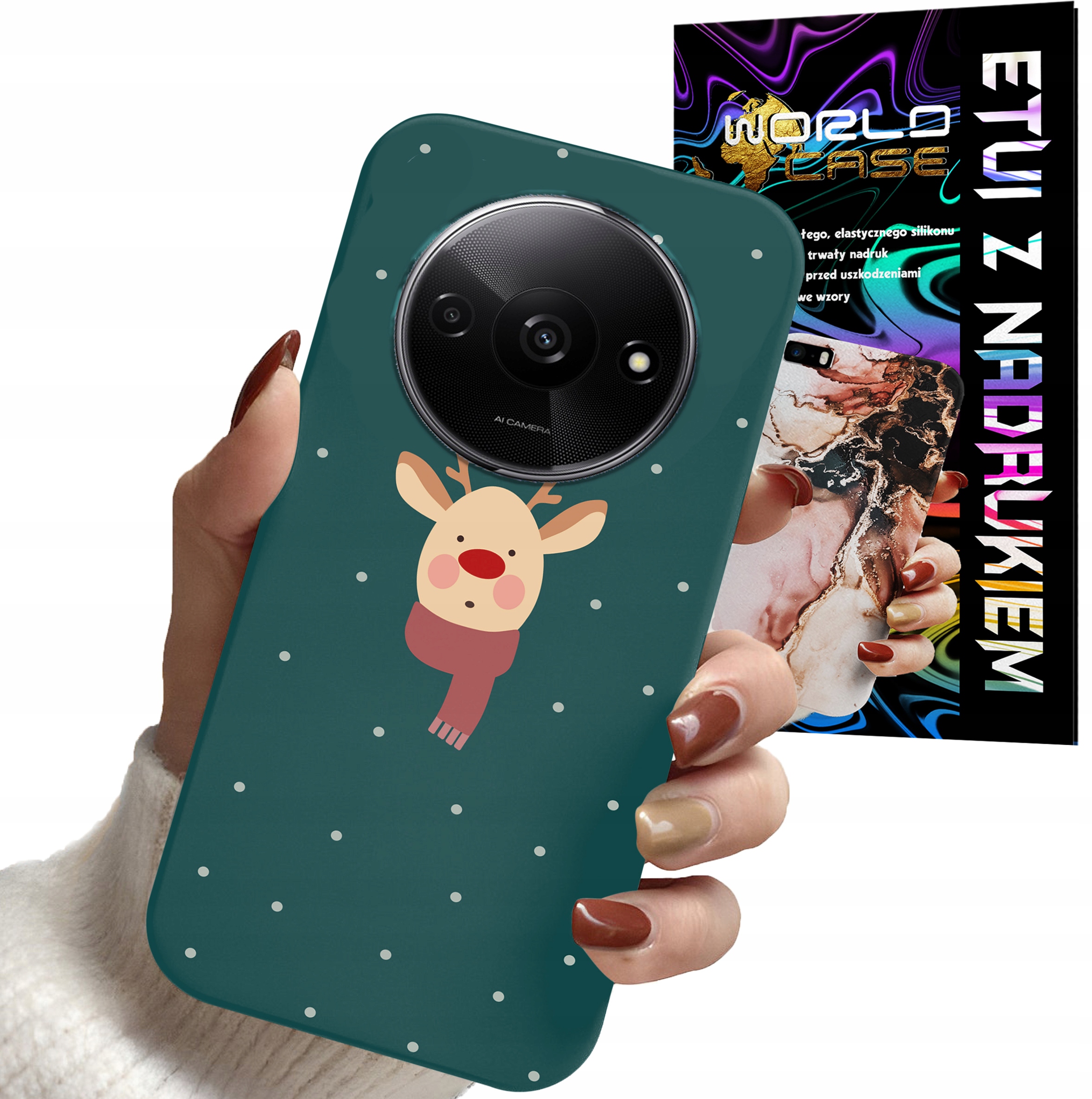 ETUI CASE DO XIAOMI REDMI A3 4G - ŚWIĄTECZNE WZORY RENIFER MIKOŁAJ PREZENT