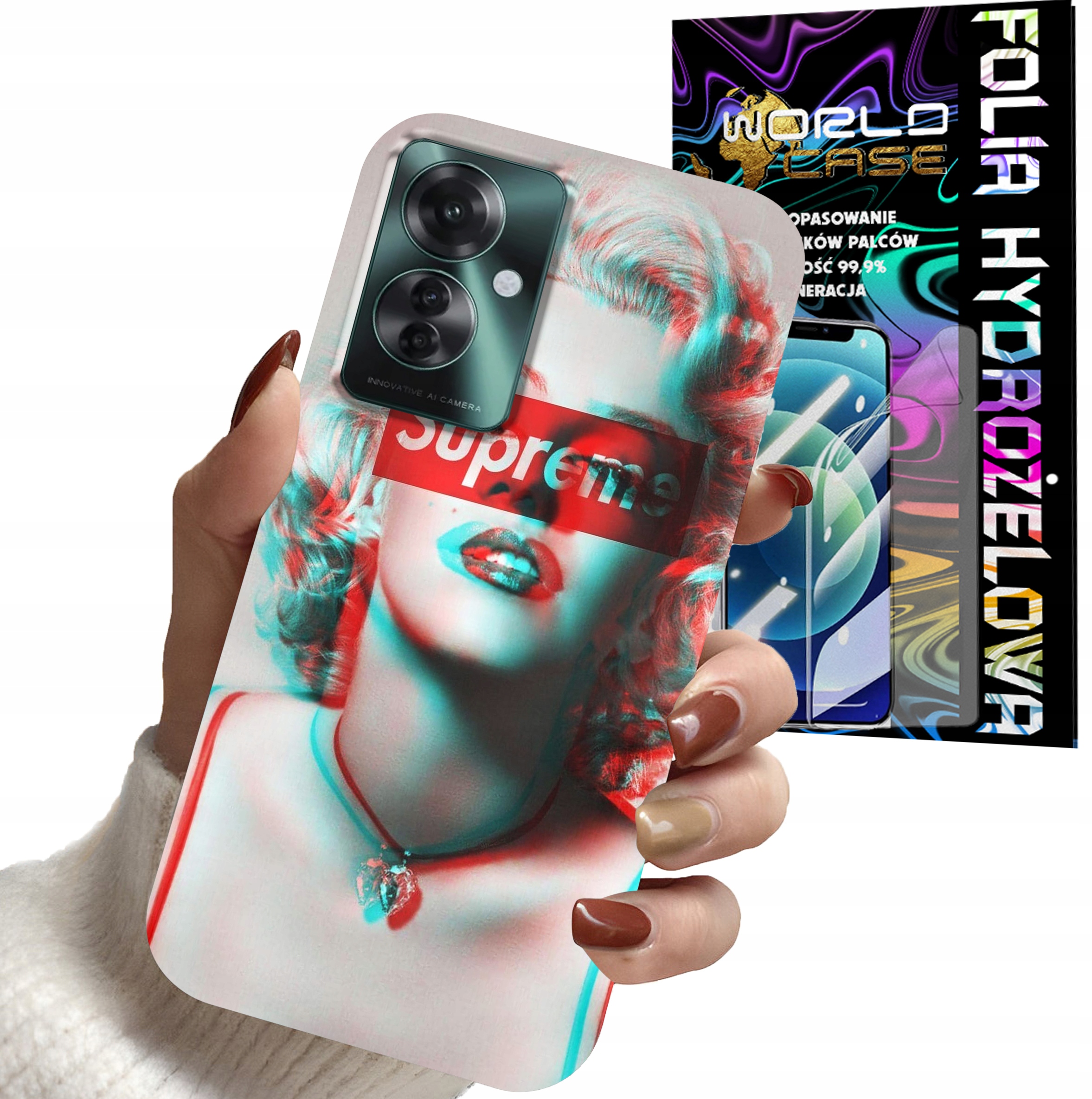 ETUI DO OPPO RENO 11 F 5G - Monroe MODNE KOBIECE WZORY + FOLIA