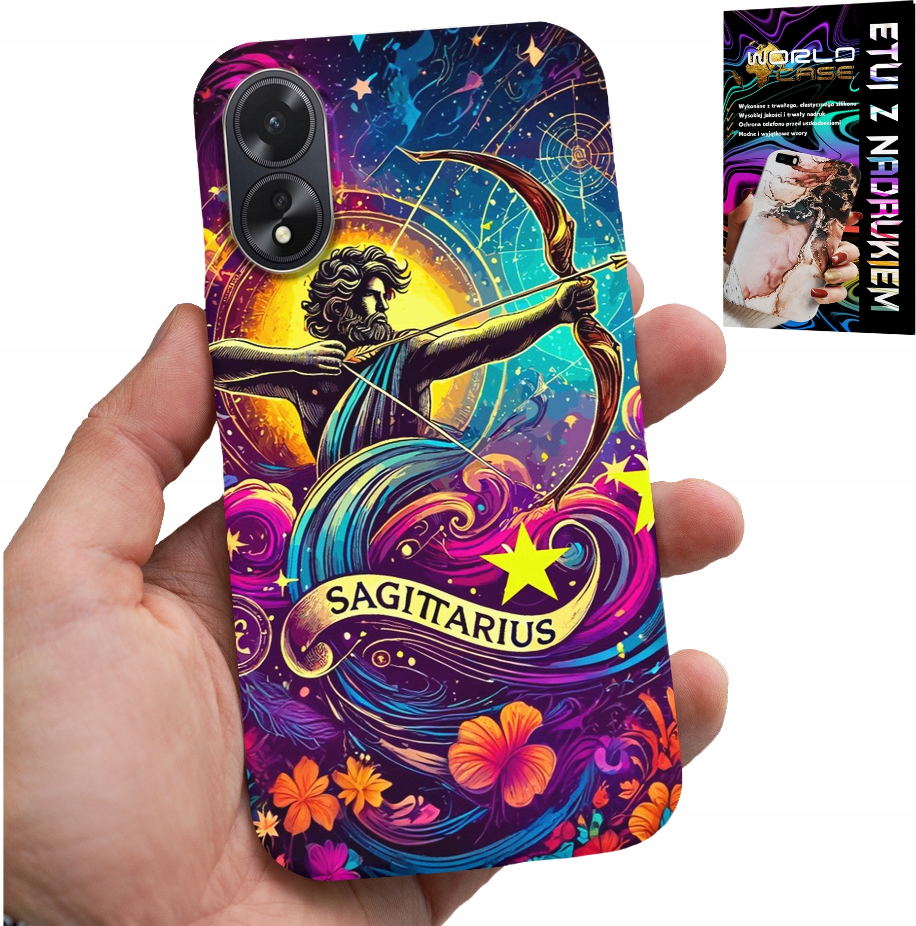 ETUI DO OPPO A38 4G - ZNAK ZODIAKU, STRZELEC ASTRONOMIA PLECKI