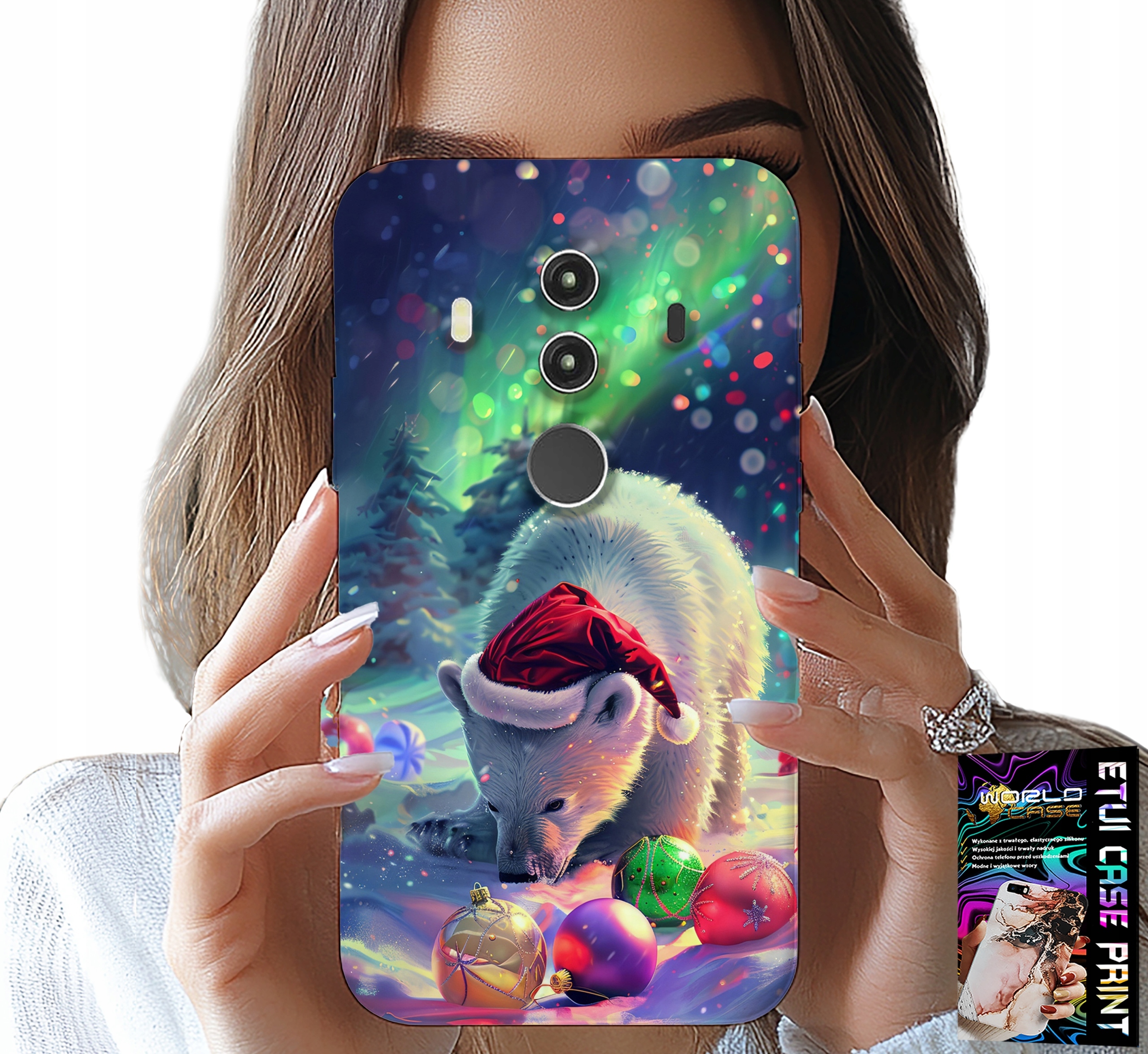 ETUI DO HUAWEI MATE 10 PRO - ŚWIĄTECZNY NIEDŹWIEDŹ BOMBKI CASE +FOLIA