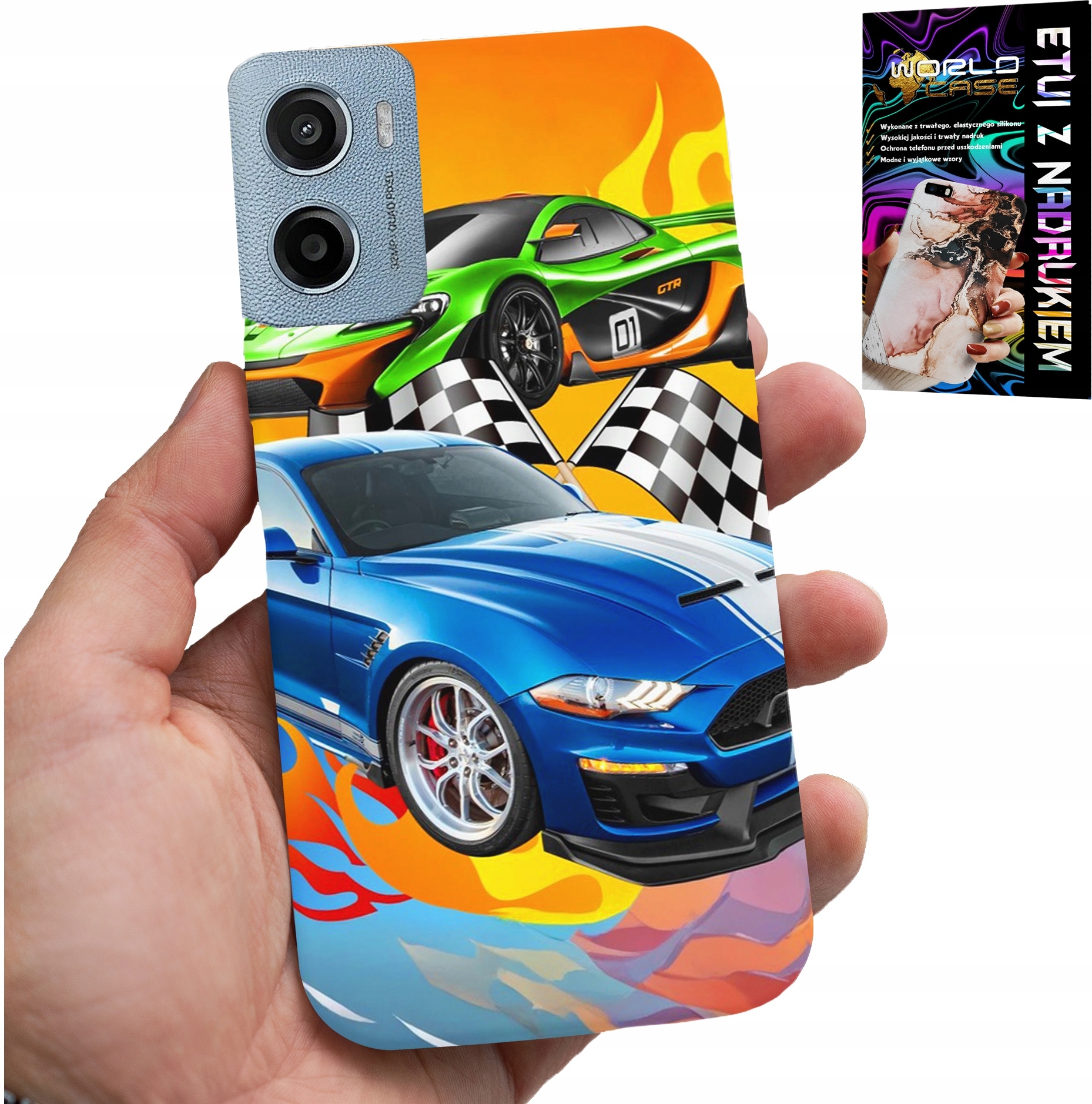 ETUI DO MOTOROLA E15 / G05 - DLA DZIECI, SAMOCHODY WYŚCIGOWE WYŚCIGI