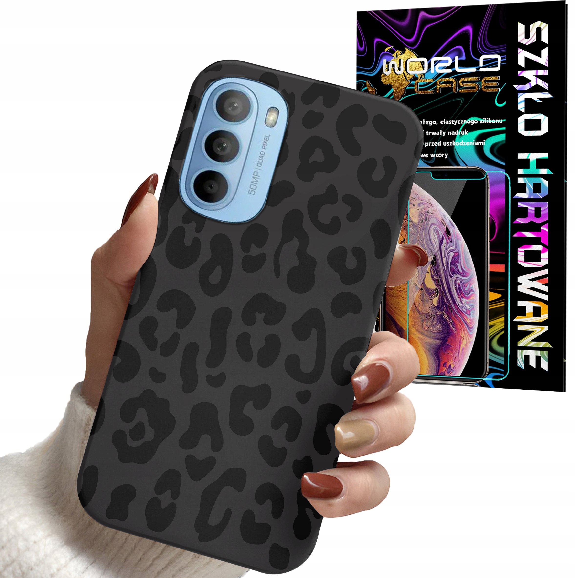 ETUI DO MOTOROLA MOTO G52 / G82 - PANTERKA WZORKI MODNE WZORY OBUDO + SZKŁO