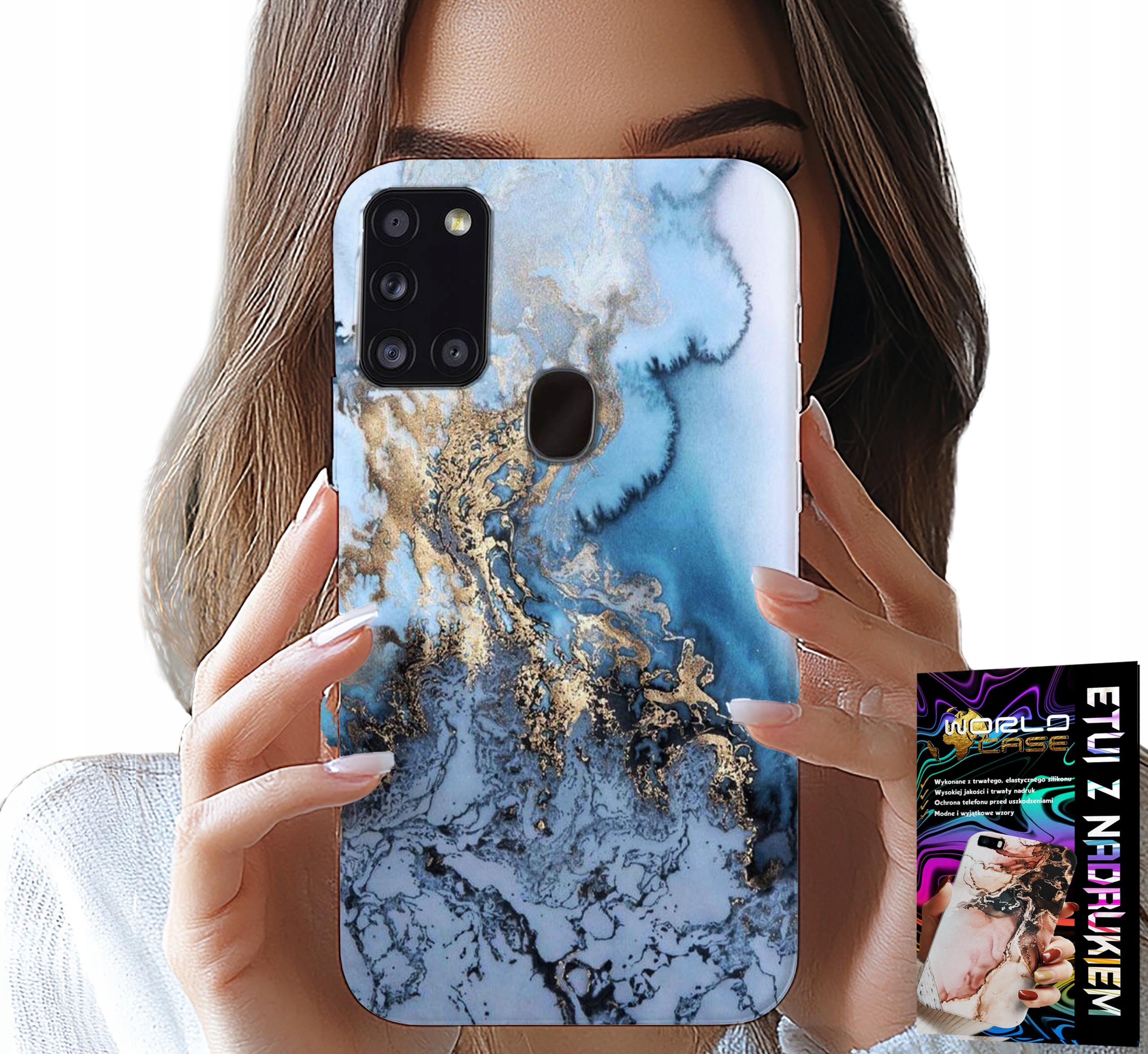 ETUI DO SAMSUNG GALAXY A21s - MARMUREK MARMURKI DAMSKIE WZORY +SZKŁO