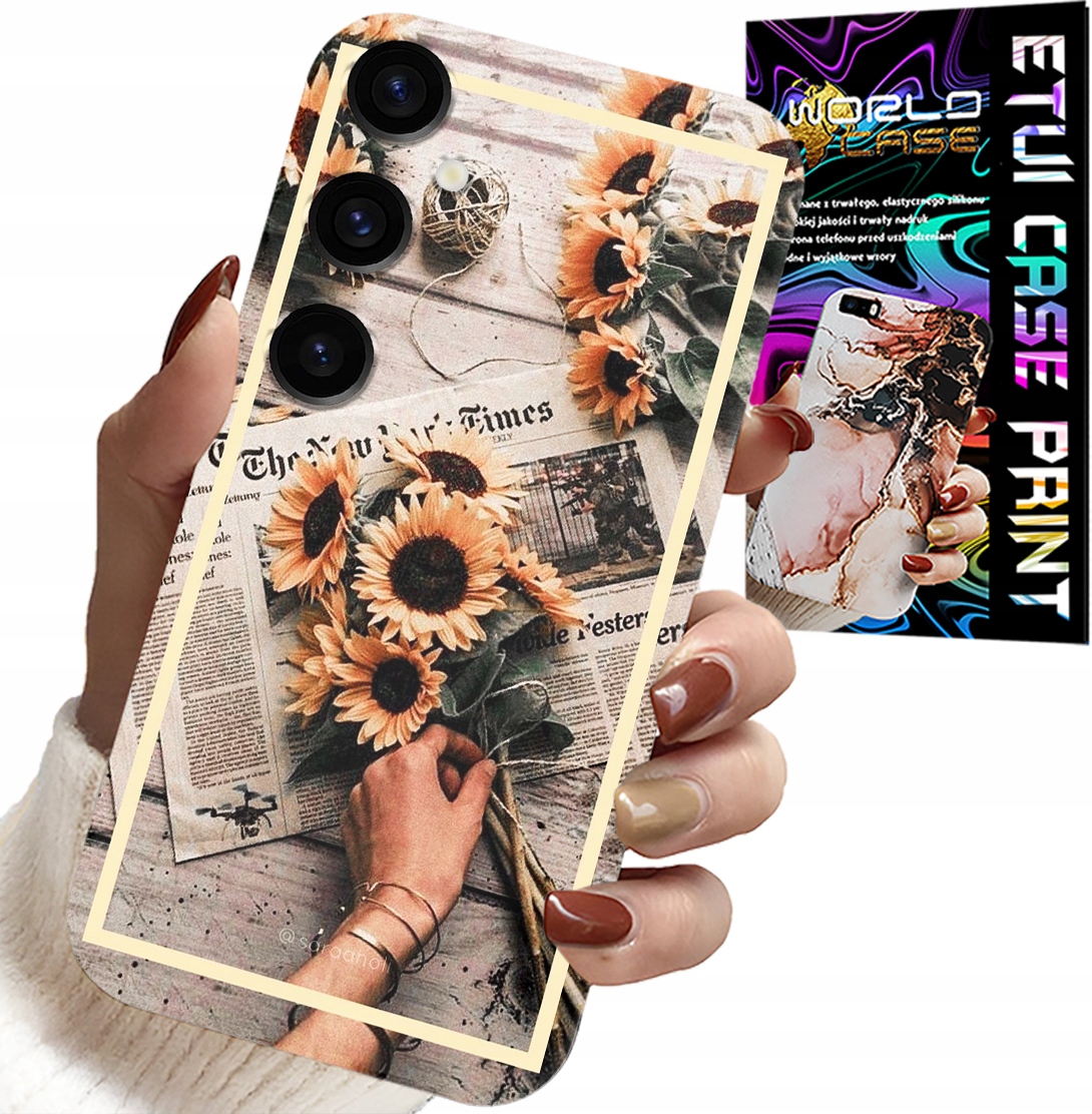 ETUI DO SAMSUNG GALAXY S25 PLUS - KWIATISTY WZÓR SŁONECZNIK SŁONECZNIKI