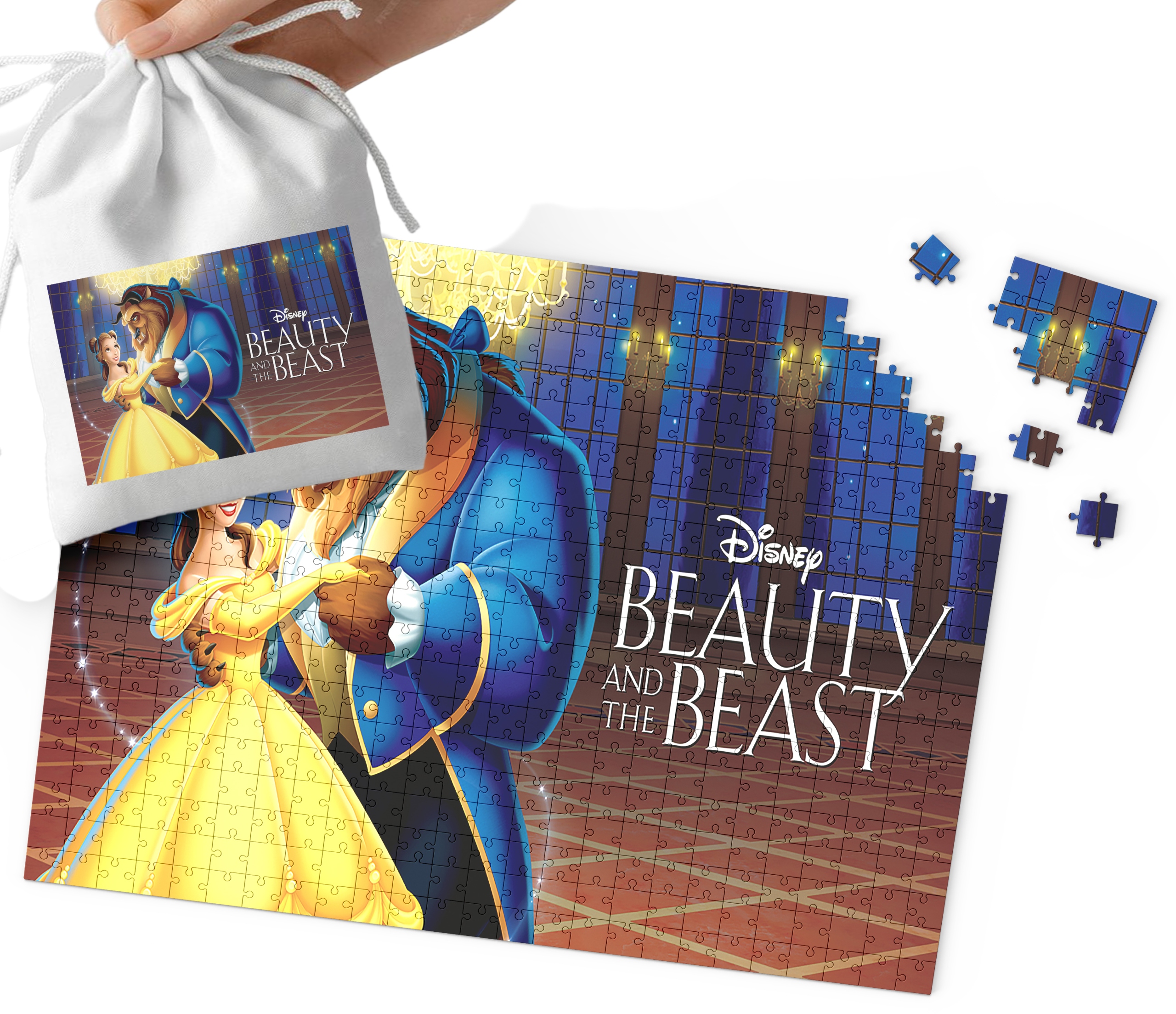 PUZZLE - Piękna i Bestia WZORY Z BAJEK I GIER 70el + WORECZEK