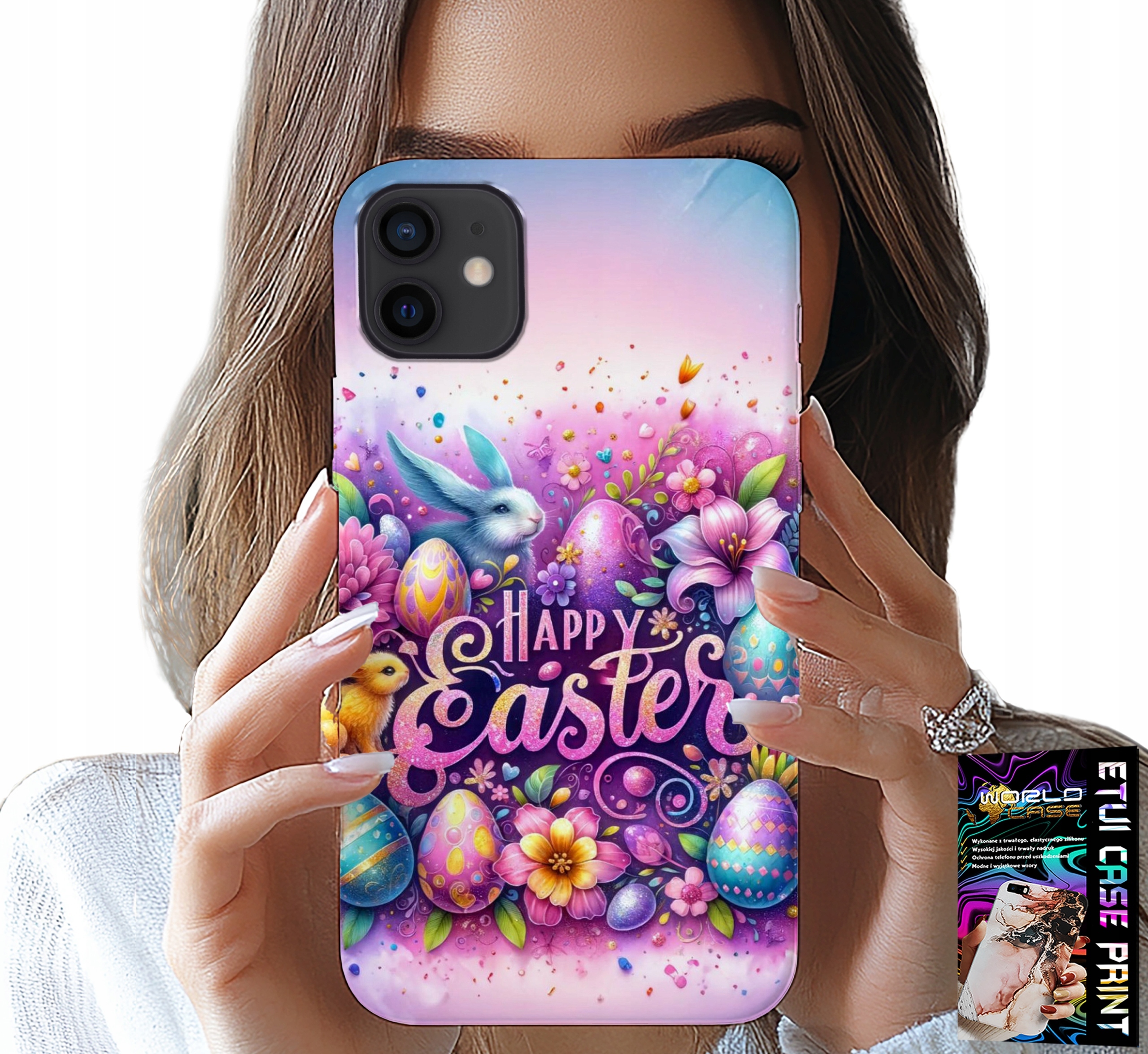 ETUI DO IPHONE 12 MINI - WESOŁEGO JAJKA, WIELKANOC, PISANKI JAJKA