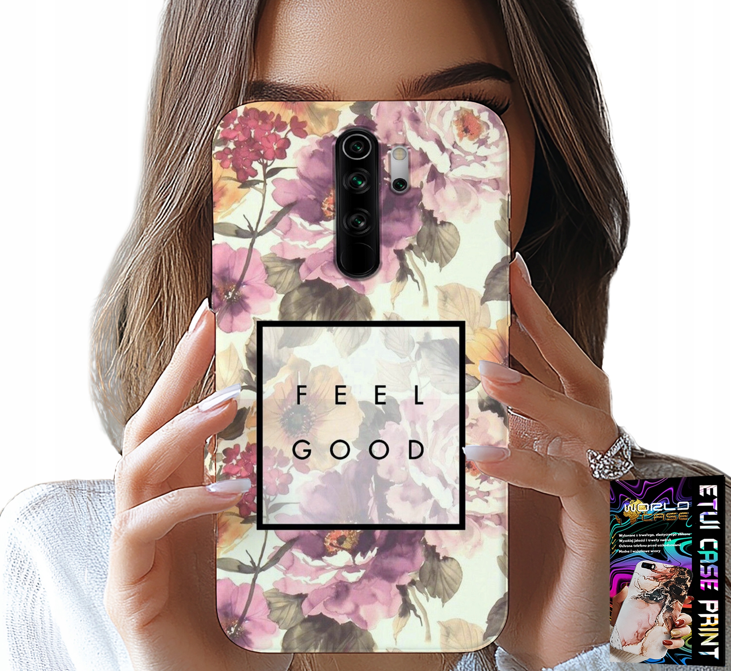 ETUI DO XIAOMI NOTE 8 PRO - KWIATISTY WZÓR, MODNE DAMSKIE + SZKŁO