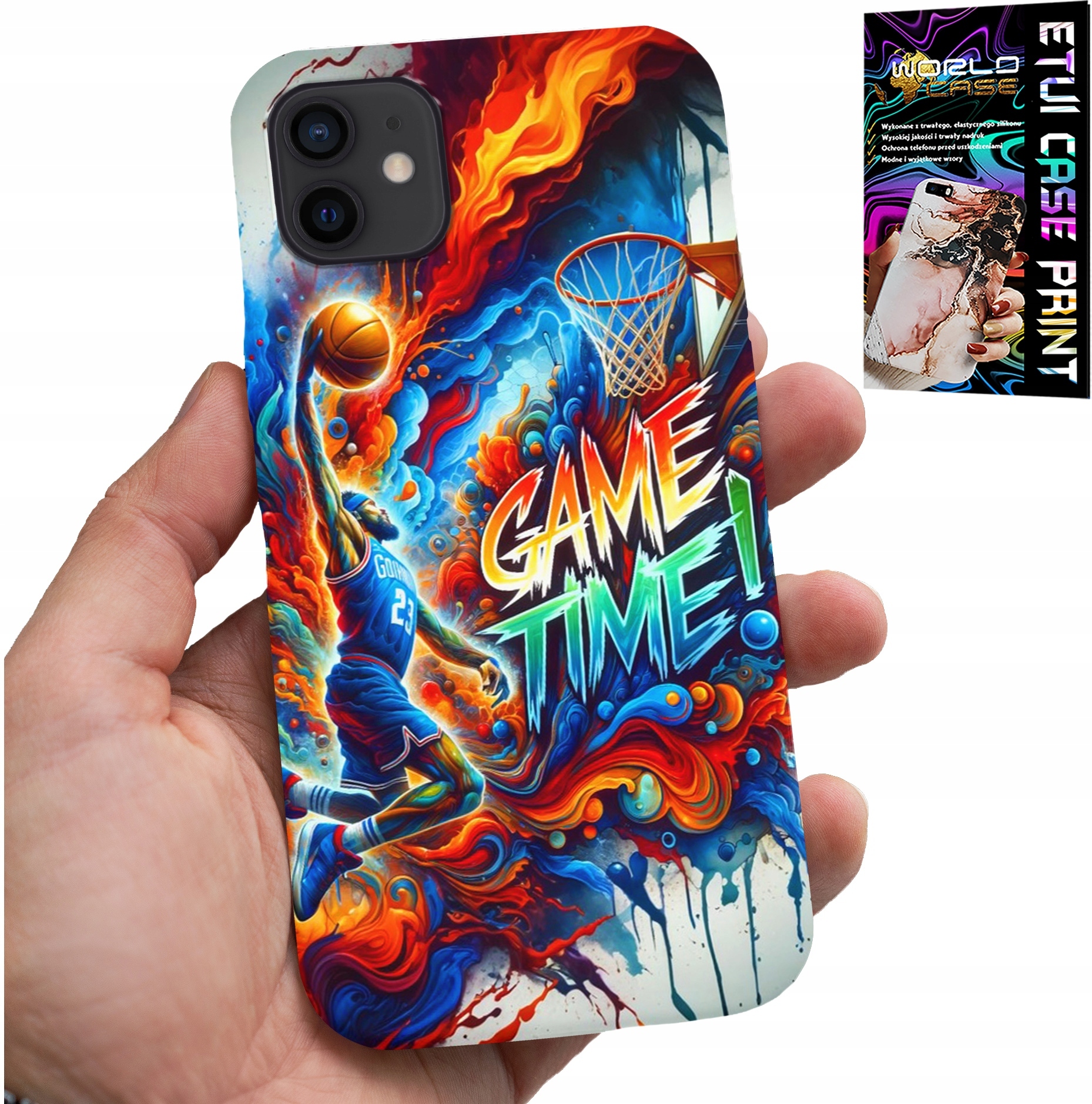 ETUI DO IPHONE 12 MINI - KOSZYKÓWKA NBA GAME TIME, CASE + SZKŁO