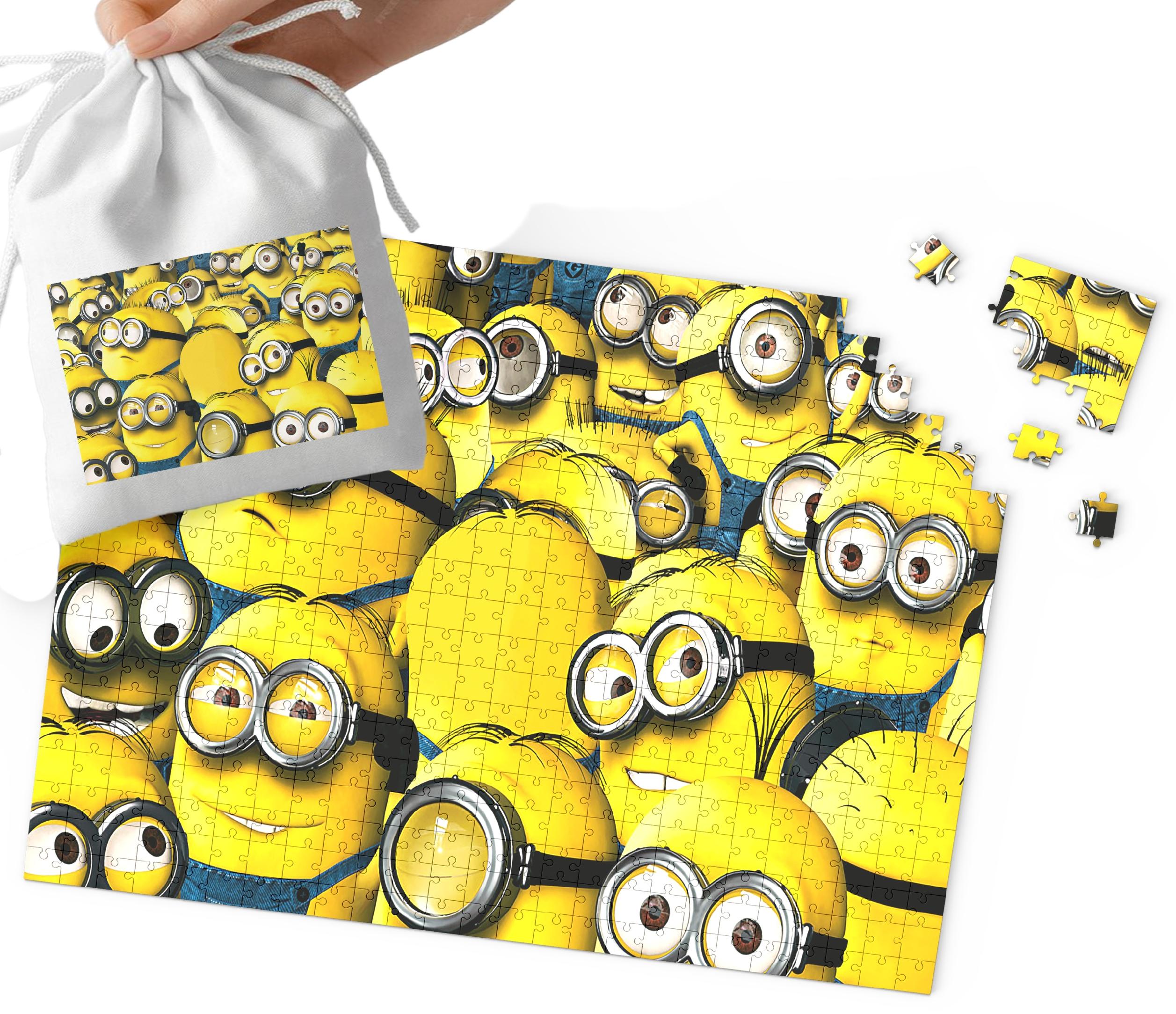 PUZZLE - MINIONKI WZORY Z BAJEK I GIER PREZENT NA ŚWIĘTA 120el WORECZEK