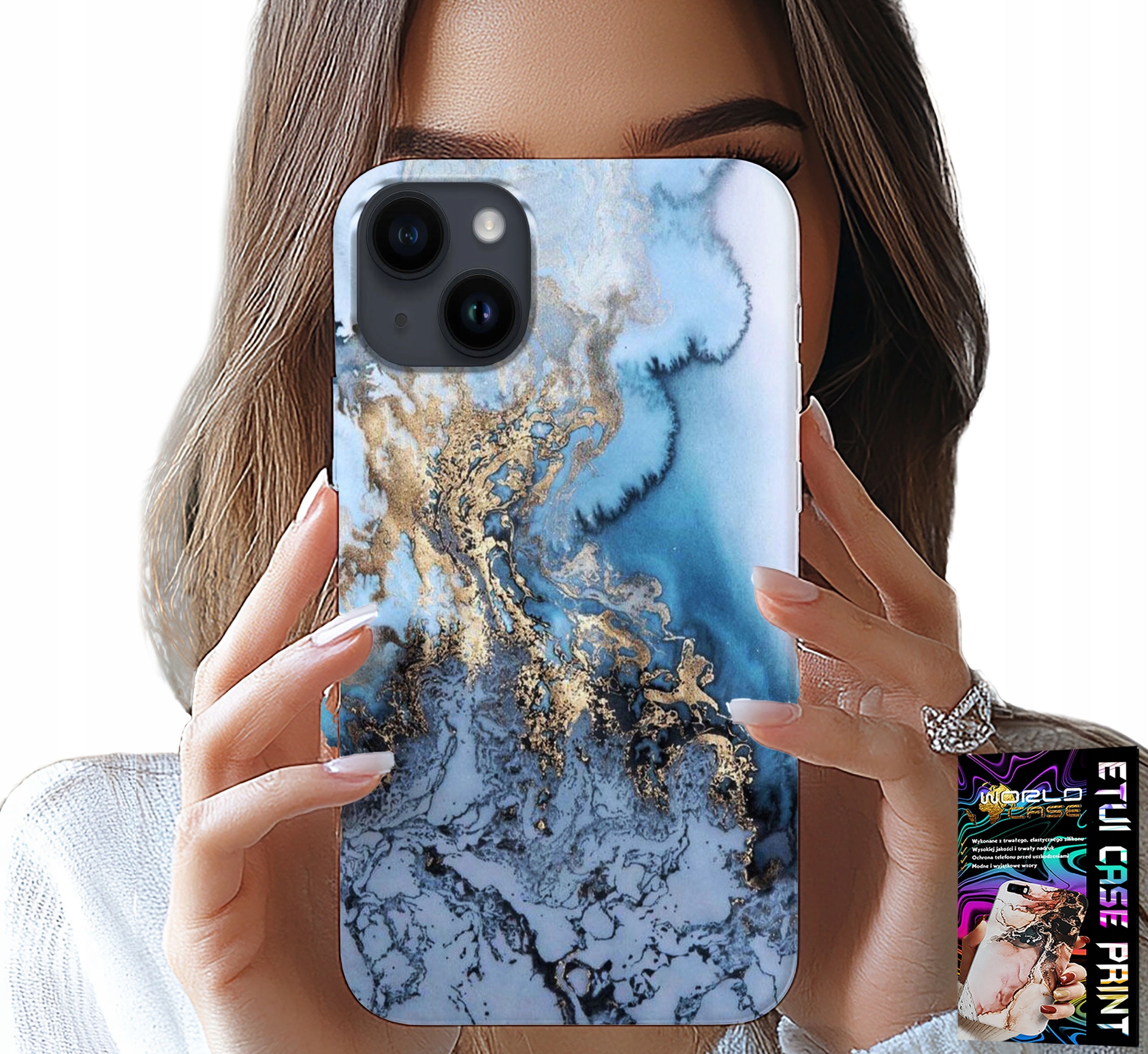 ETUI DO IPHONE 15 PLUS - MARMUREK MARMURKI DAMSKIE WZORY +SZKŁO