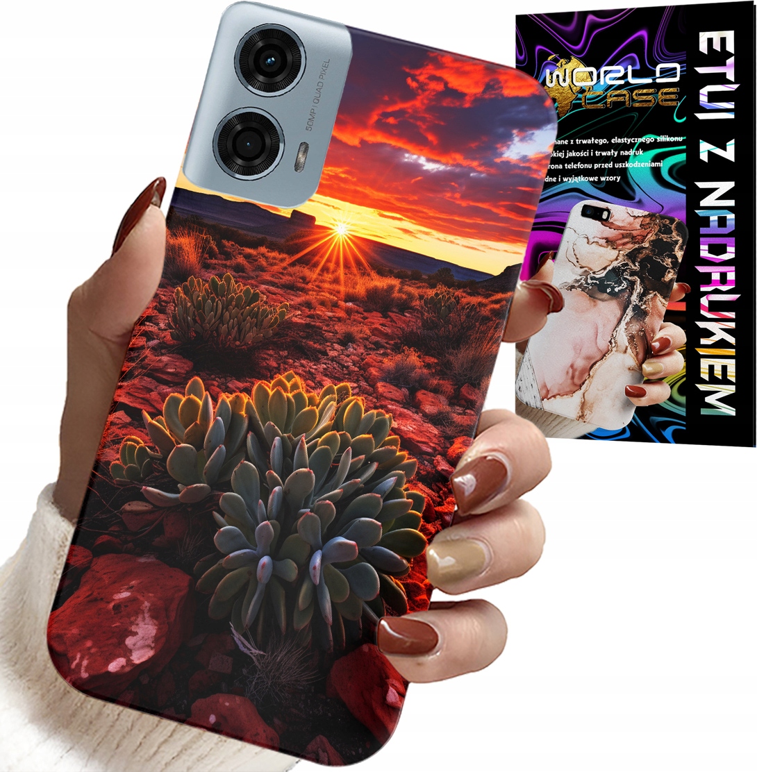 ETUI DO MOTOROLA G24 / G04 - MEKSYKAŃSKA PUSTYNIA WIDOKI CASE + FOLIA