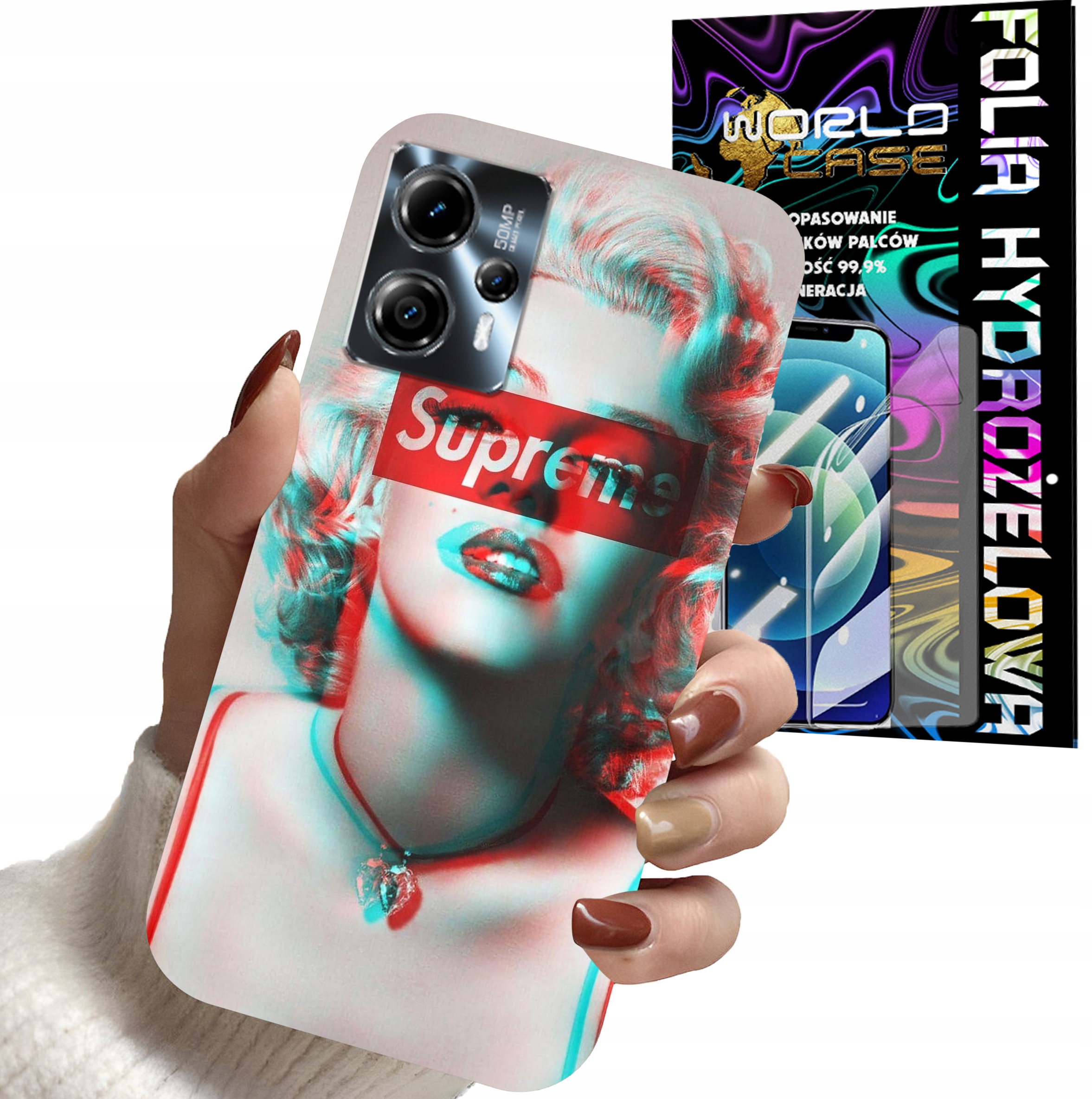 ETUI DO MOTOROLA MOTO G13 / G23 - Monroe MODNE KOBIECE WZORY + FOLIA