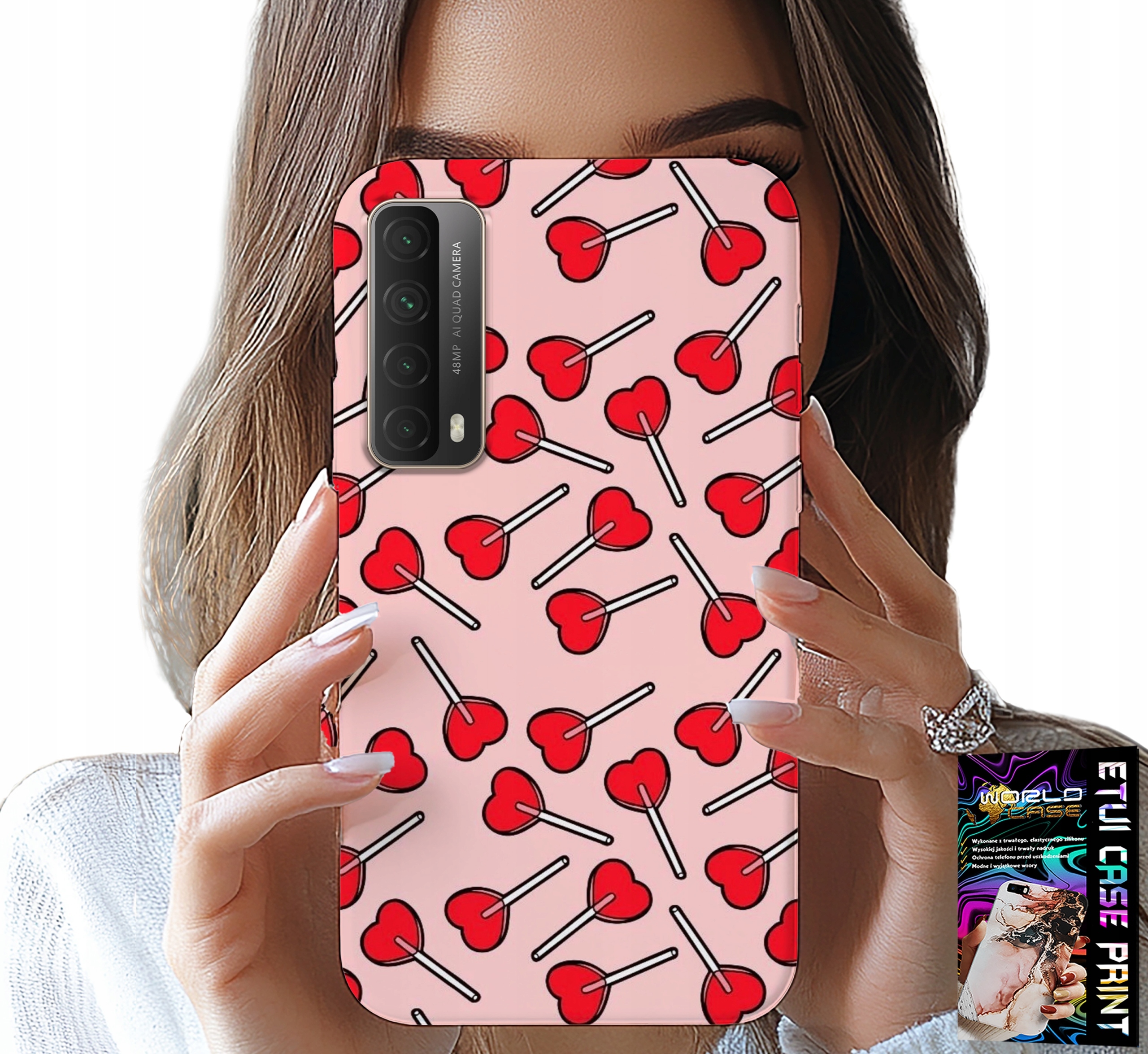 ETUI DO HUAWEI P SMART 2021 - KOBIECE, MODNE WZORY LIZAKI W SERCA CASE