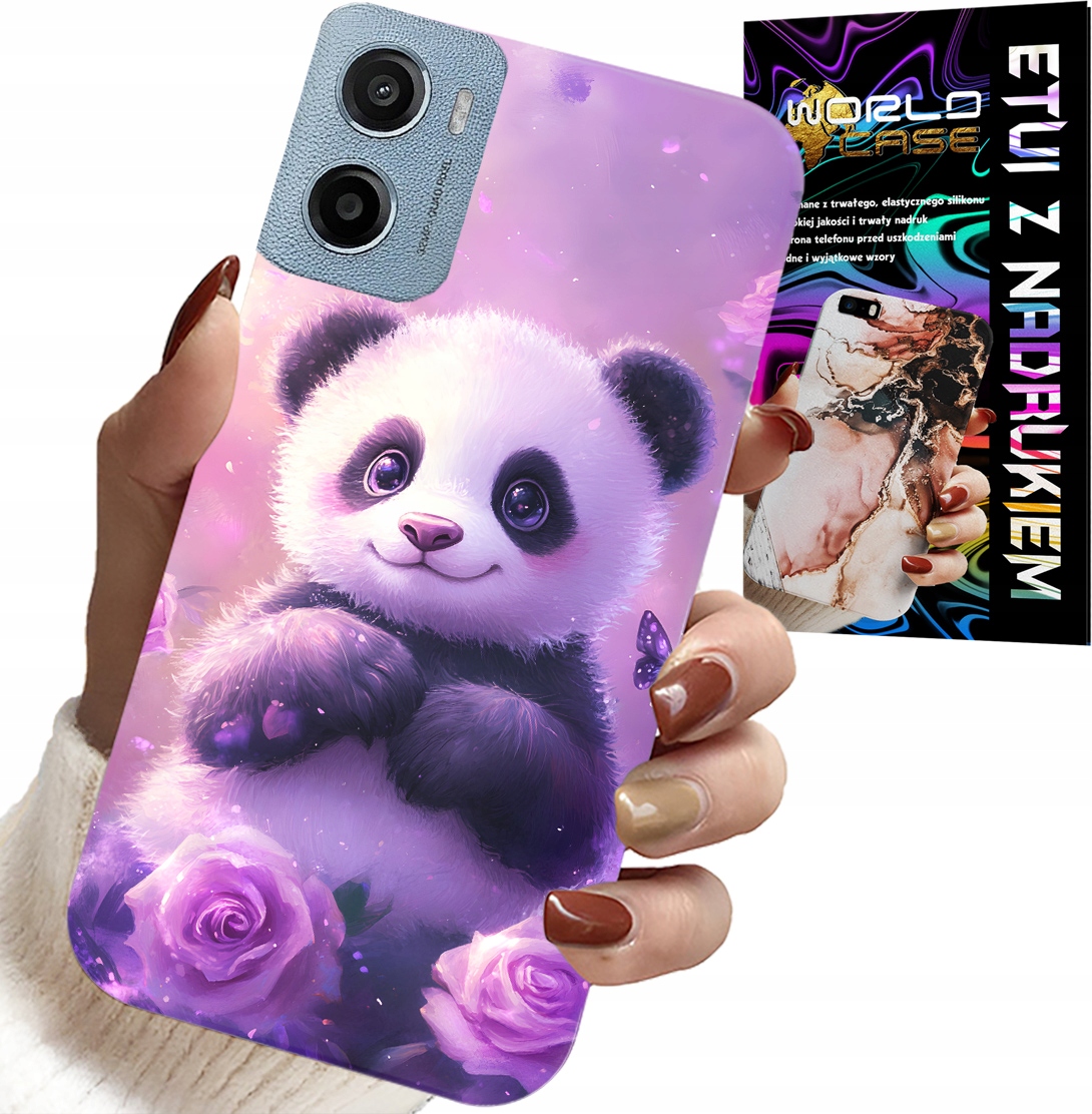 ETUI DO MOTOROLA E15 / G05 - SŁODKA PANDA WZORY DLA DZIECI + FOLIA