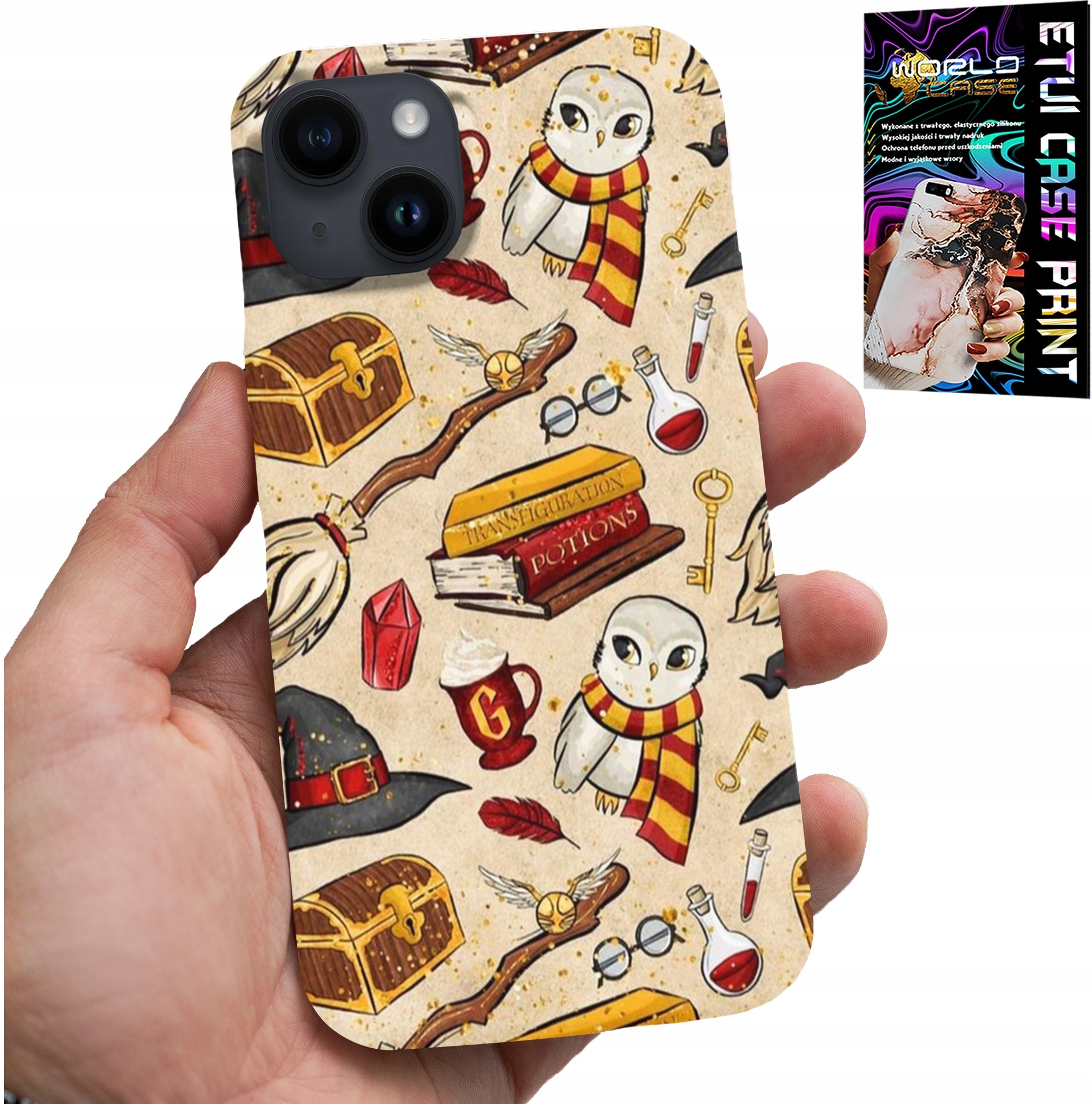 ETUI DO IPHONE 14 PLUS - CASE DLA FANA MAGII MAGÓW RÓŻDŻKA +SZKŁO