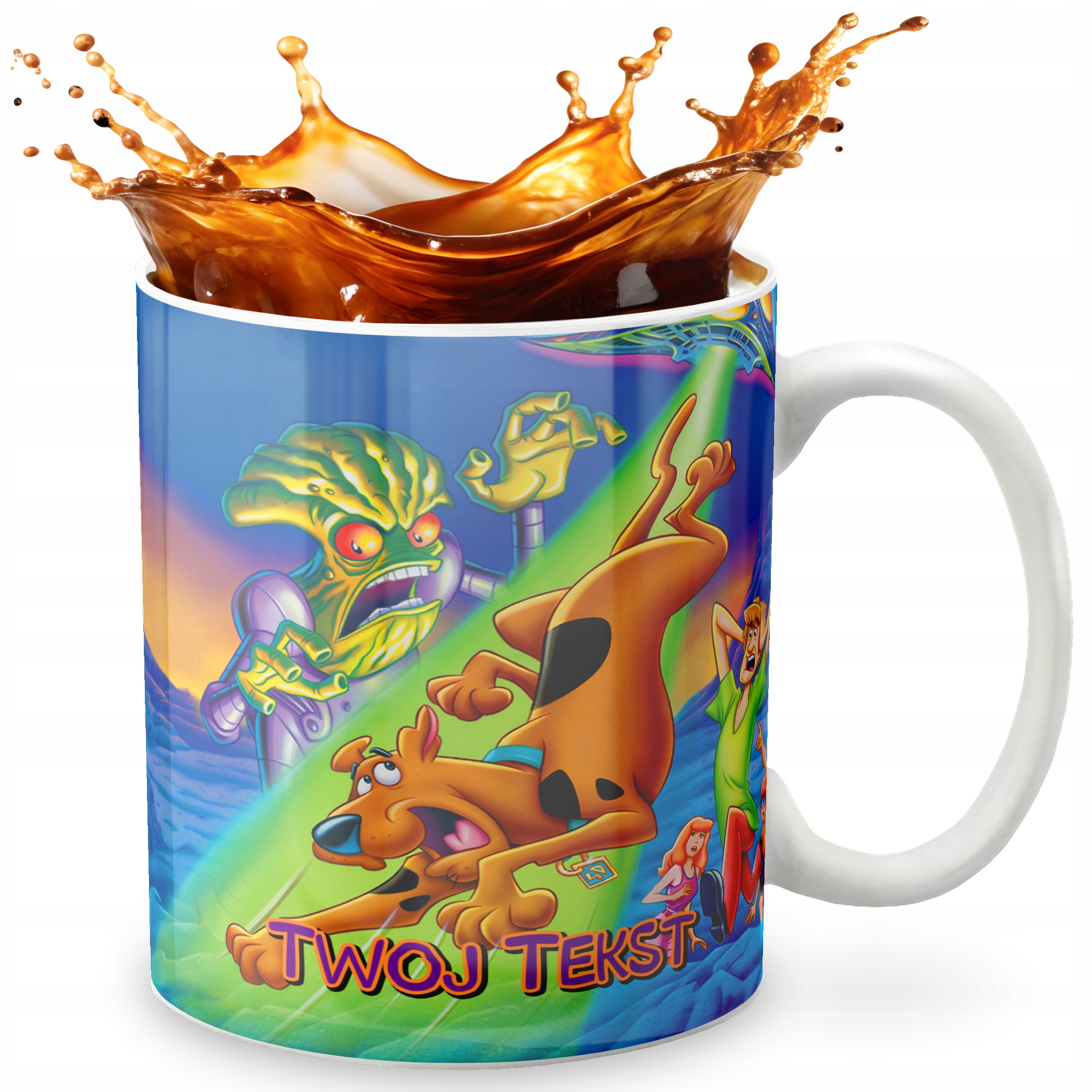 KUBEK 330ml GRAFIKA PREZENT ŚWIĘTA WZÓR - BAJKA SCOOBY DOO + IMIĘ