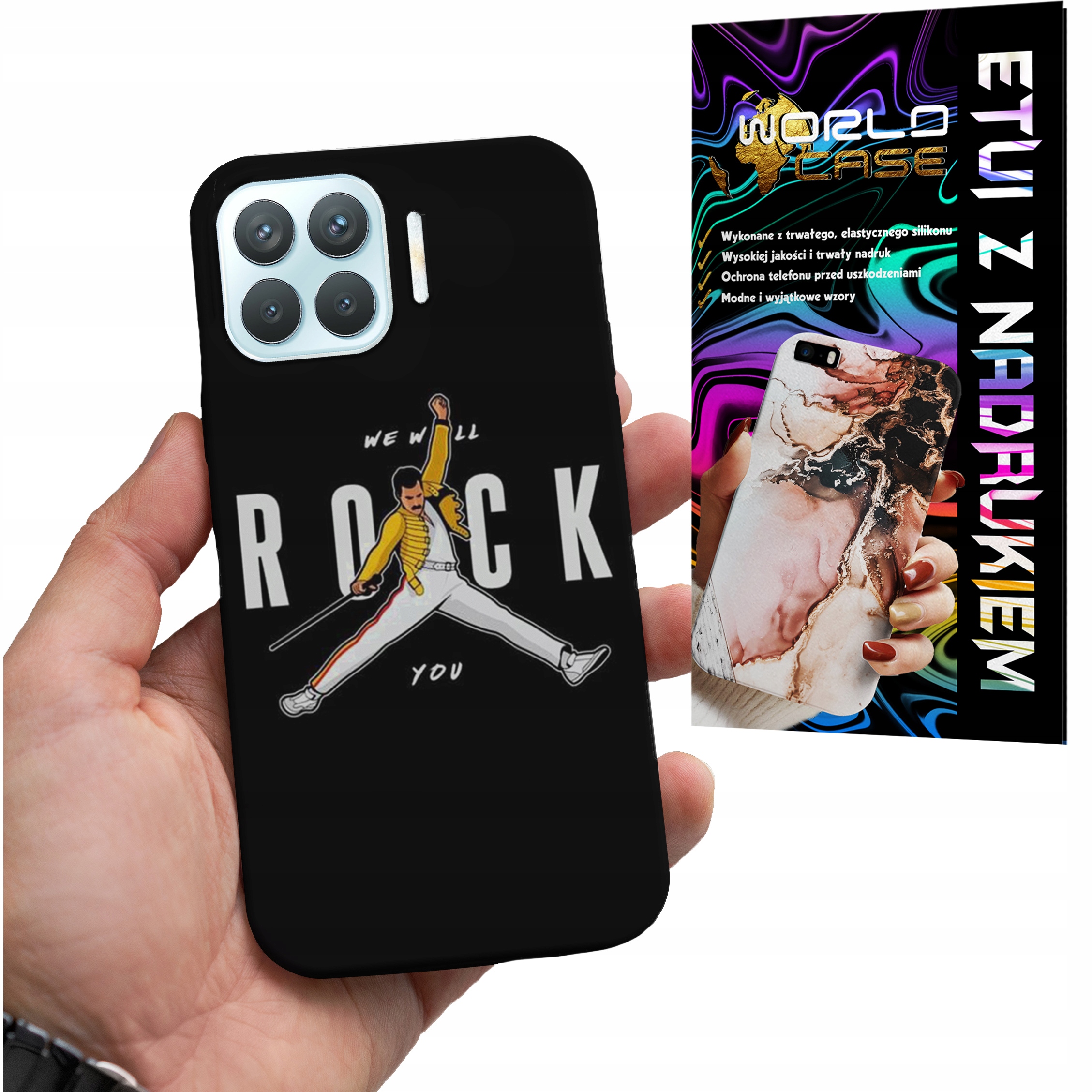 ETUI CASE DO OPPO RENO 4 LITE - ROCK KAPELE WZORY FAN POKROWEIC PLECKI