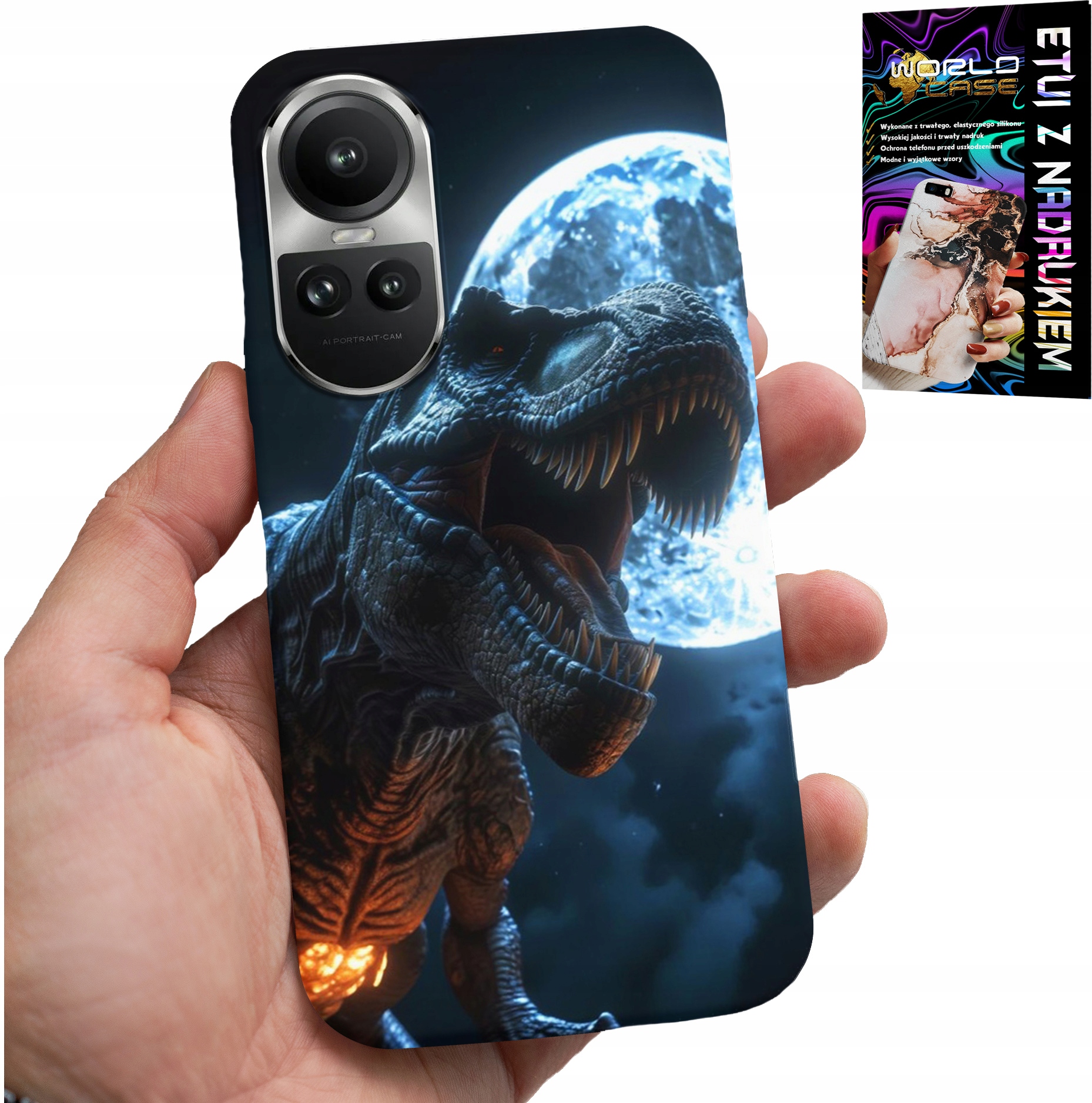 ETUI DO OPPO RENO10 PRO 5G - DINO DINOZAUR TYRANOZAUR POKROWIEC CASE