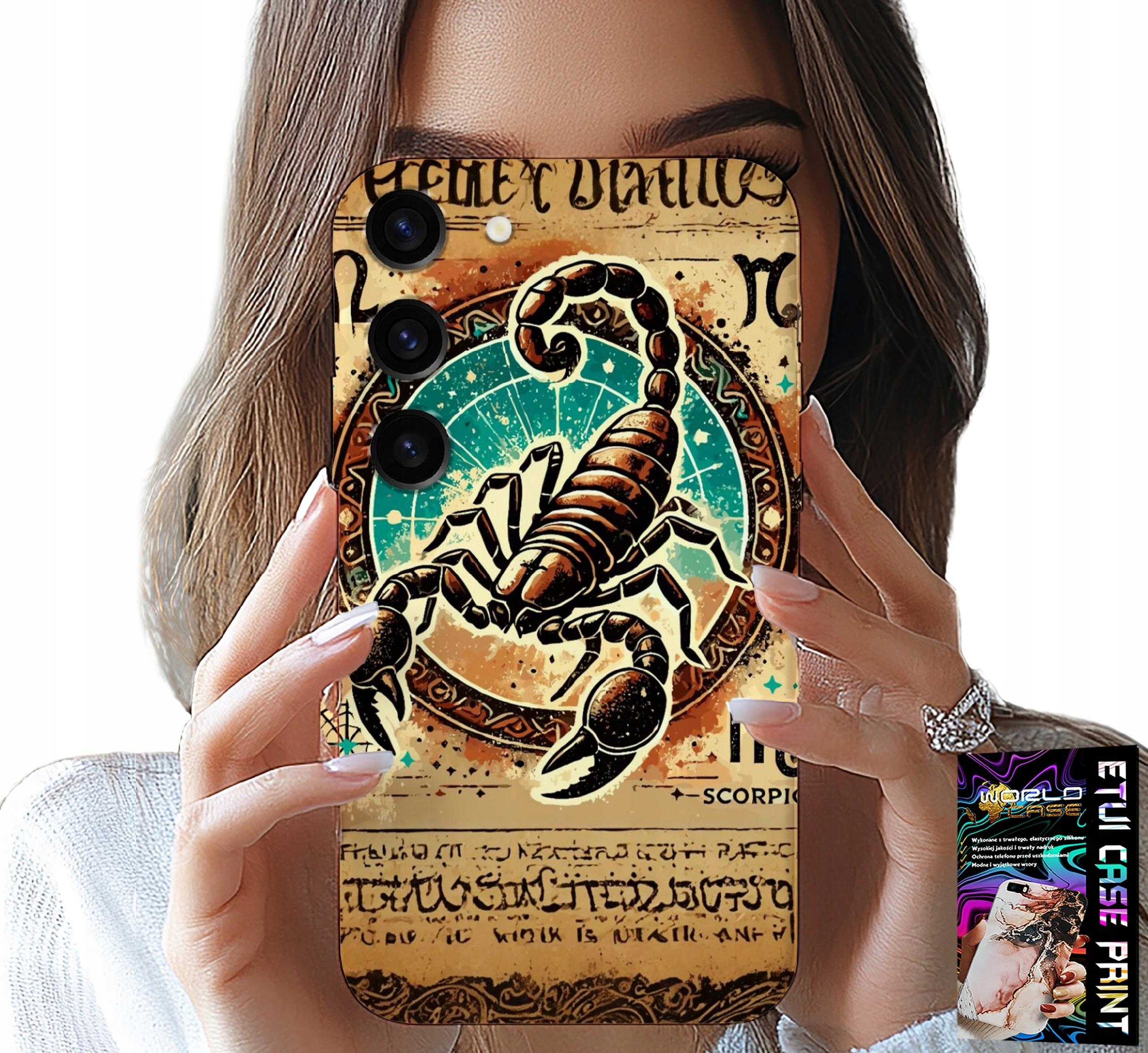 ETUI DO SAMSUNG GALAXY S23 PLUS - SKORPION ZNAK ZODIAKU ASTRONOMIA + FOLIA