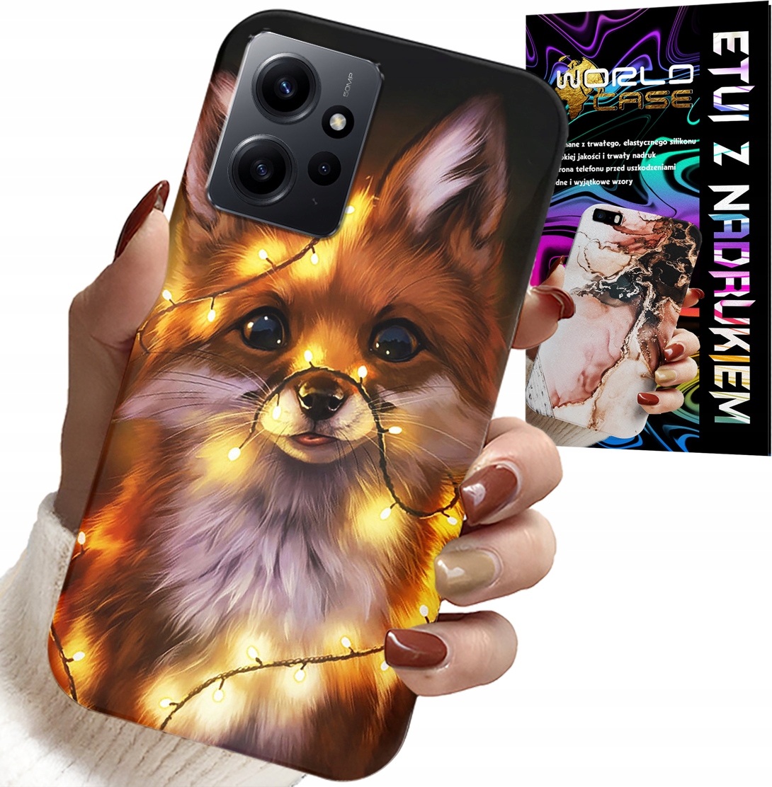 ETUI DO XIAOMI NOTE 12 4G - SŁODKI LISEK ZWIERZĘTA LEŚNE CASE +SZKŁO