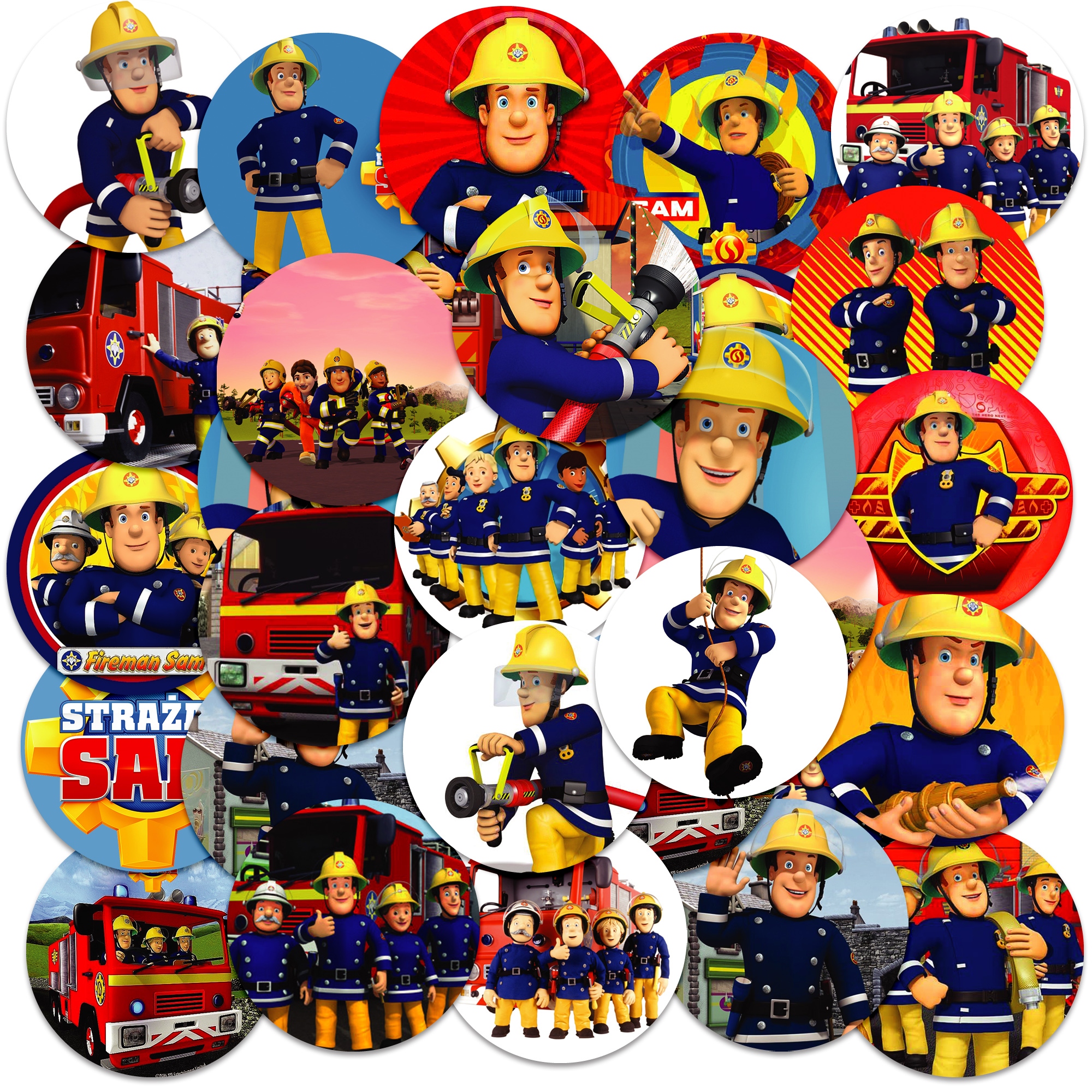 NAKLEJKI NA ZESZYT NALEPKA Z POSTACIAMI KÓŁKO STRAŻAK SAM WZORY 23EL