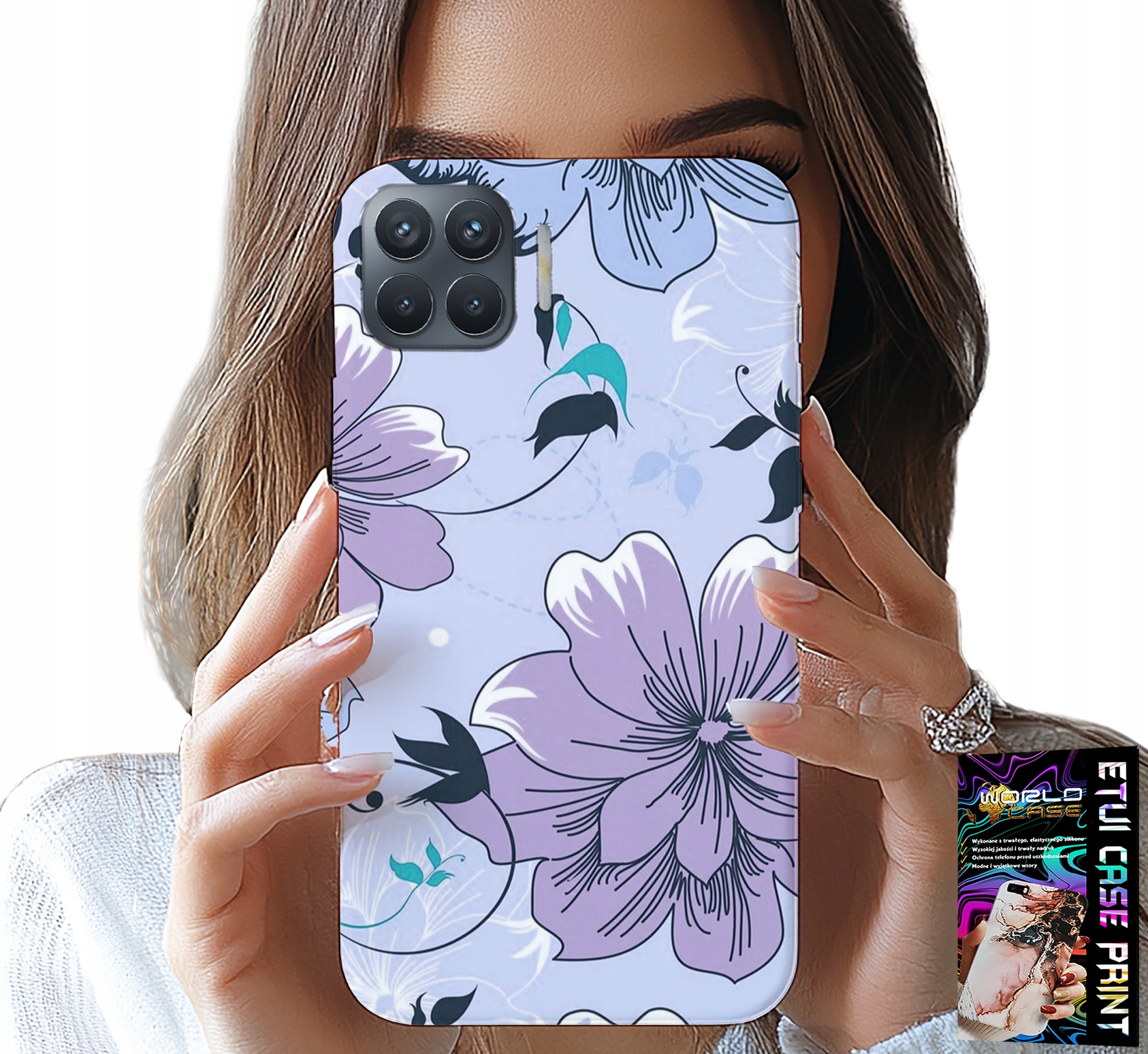 ETUI DO OPPO RENO 4 LITE - KWIATKI KWIECISTE MODNE WZORY PLECKI