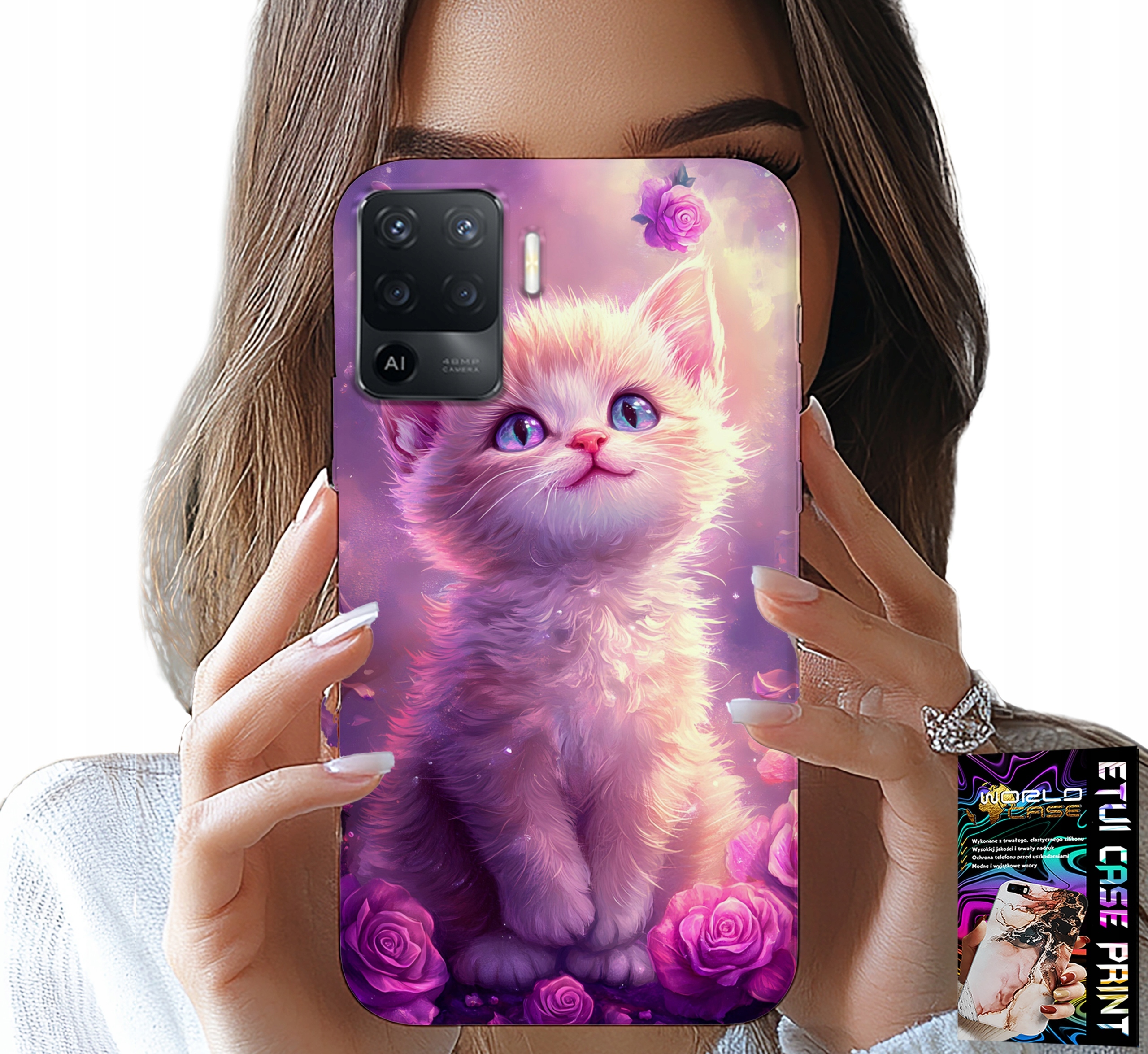 ETUI DO OPPO F19 PRO - SŁODKI KOTEK, KOT, WZORY ZE ZWIERZĘTAMI